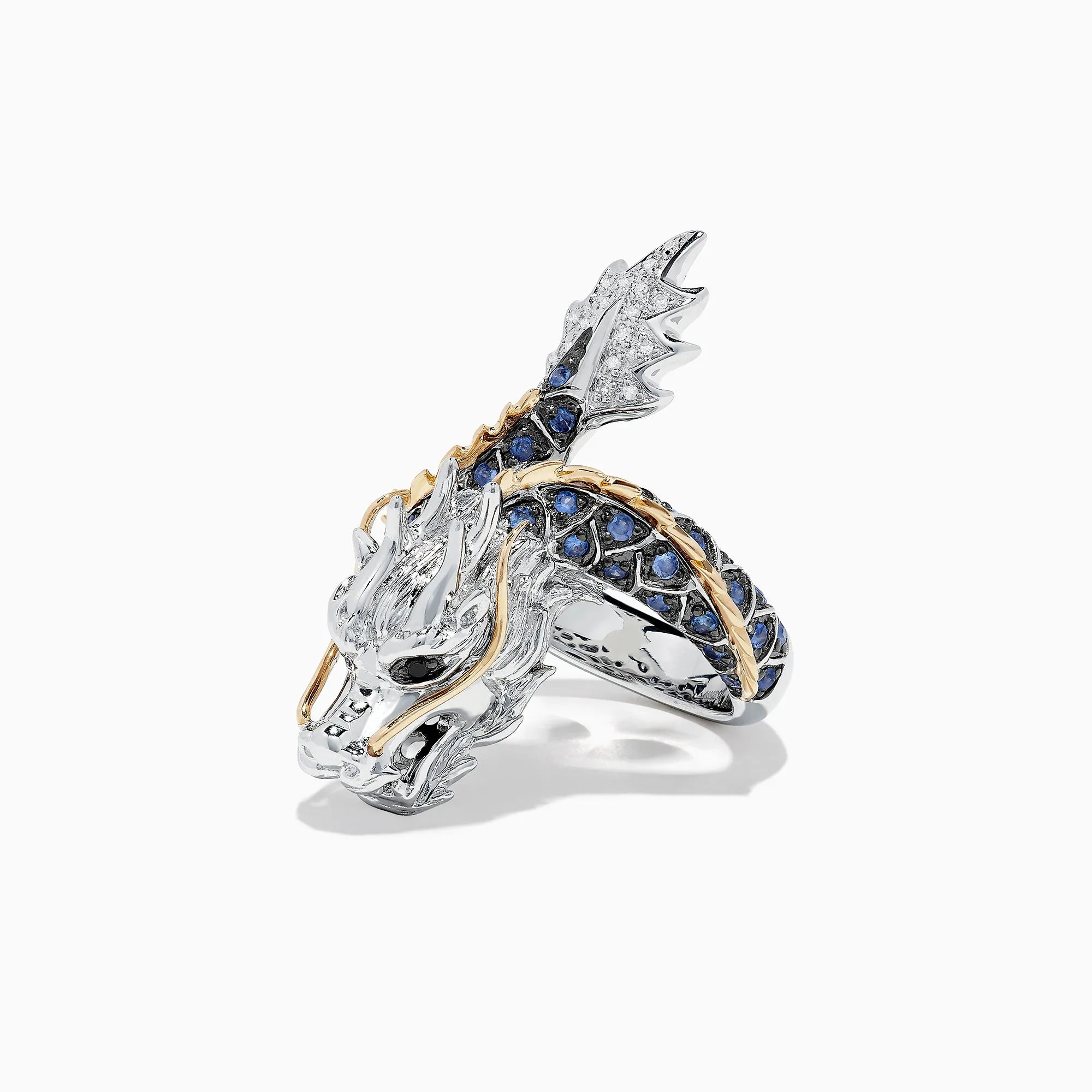 Safari Sterling Silver and 14K Gold Sapphire Dragon Ring, 0.79 TCW sold by Effy product image thumbnail 3