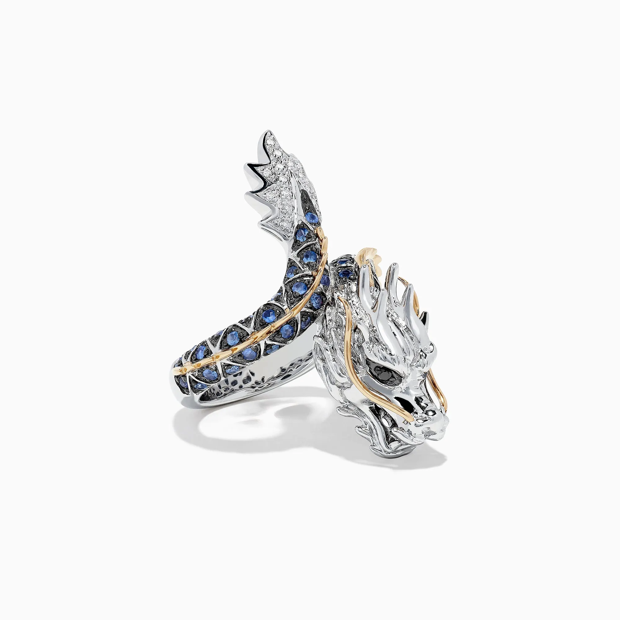 Safari Sterling Silver and 14K Gold Sapphire Dragon Ring, 0.79 TCW sold by Effy product image thumbnail 4