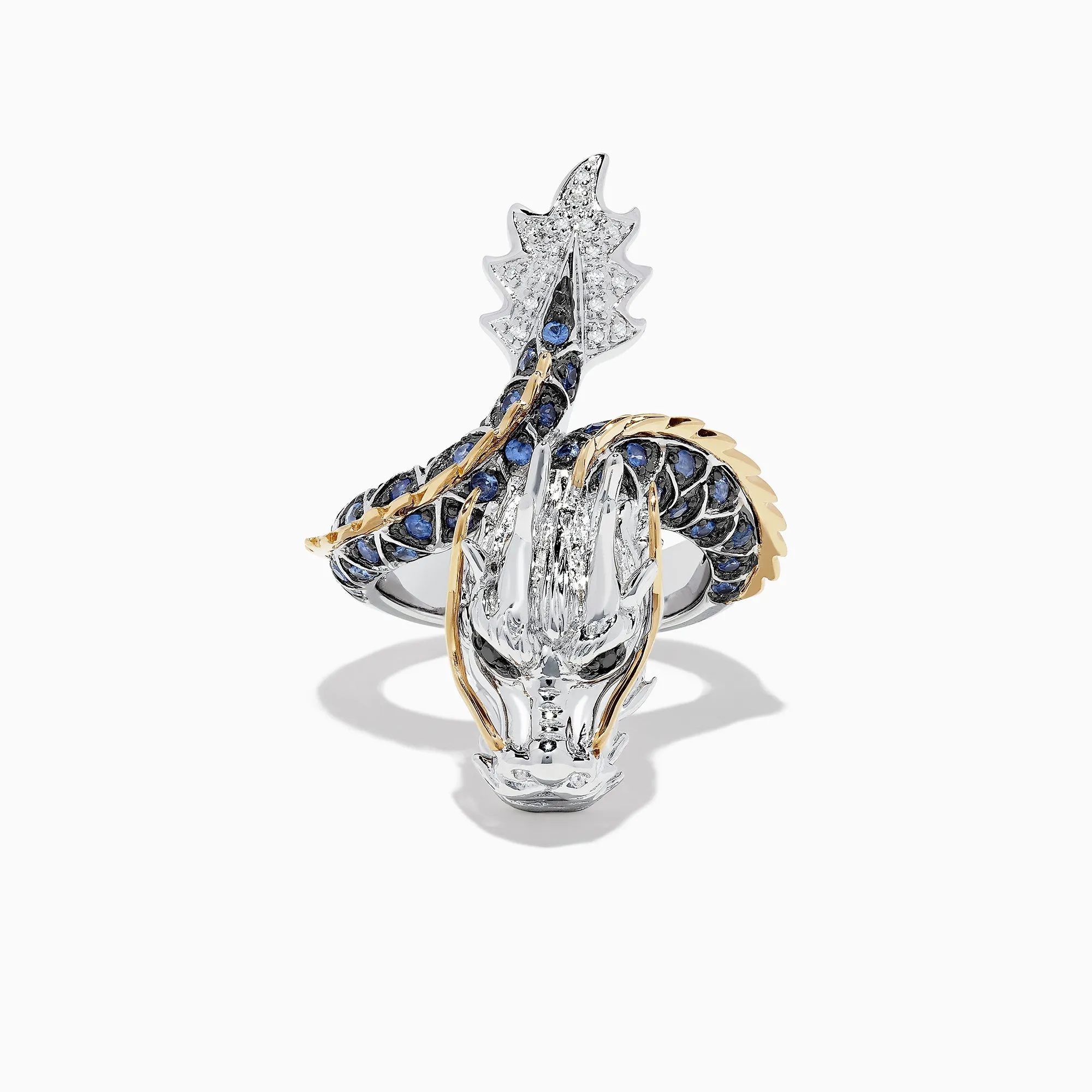 Safari Sterling Silver and 14K Gold Sapphire Dragon Ring, 0.79 TCW sold by Effy product image thumbnail 2