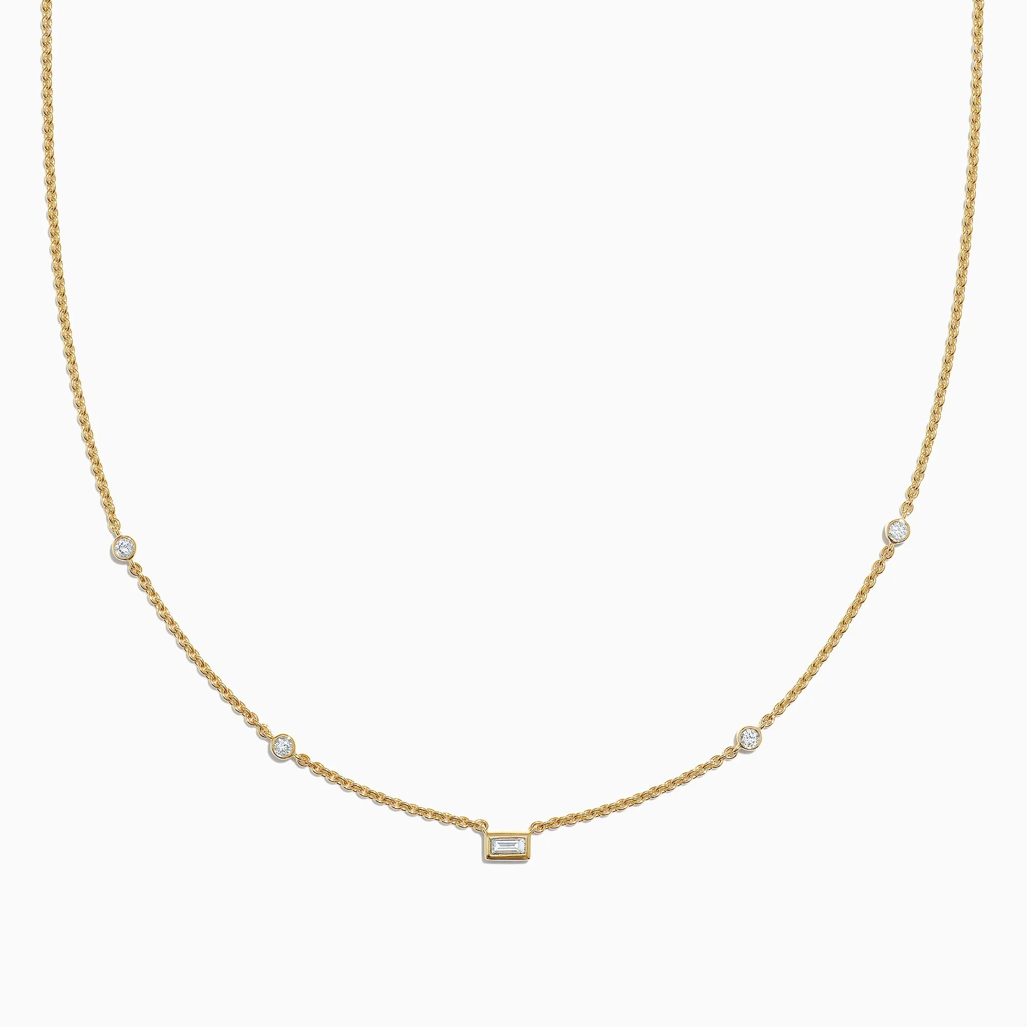 D'Oro 14K Yellow Gold Diamond Station Necklace, 0.23 TCW sold by Effy product image thumbnail 2