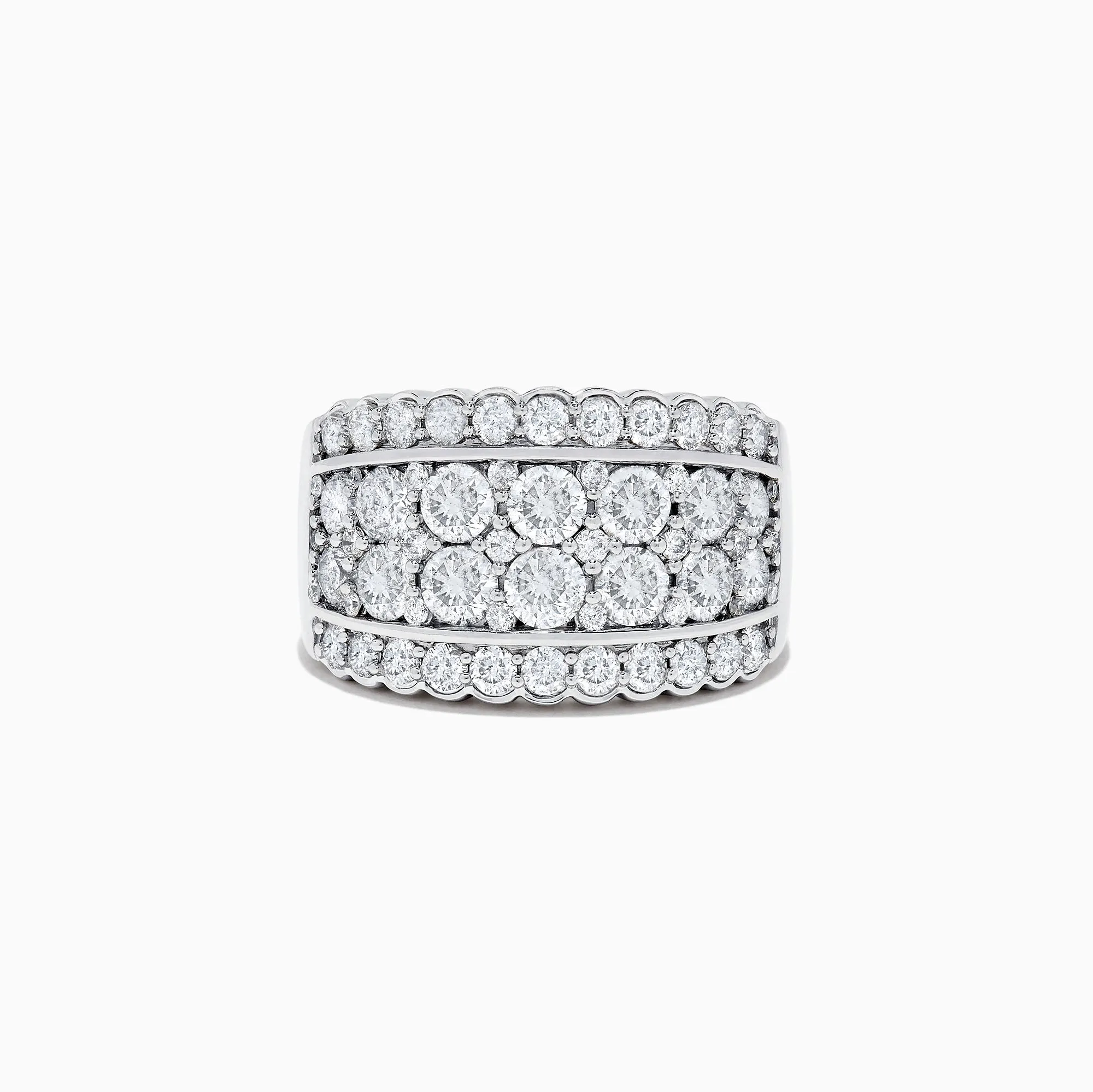 Pave Classica 14K White Gold Diamond Wide Band Ring, 1.54 TCW sold by Effy