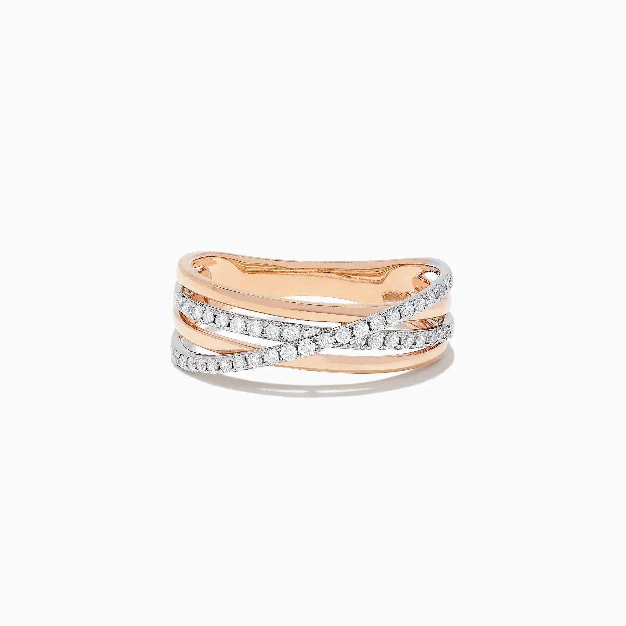 Duo 14K Rose and White Gold Diamond Crossover Ring, 0.29 TCW sold by Effy