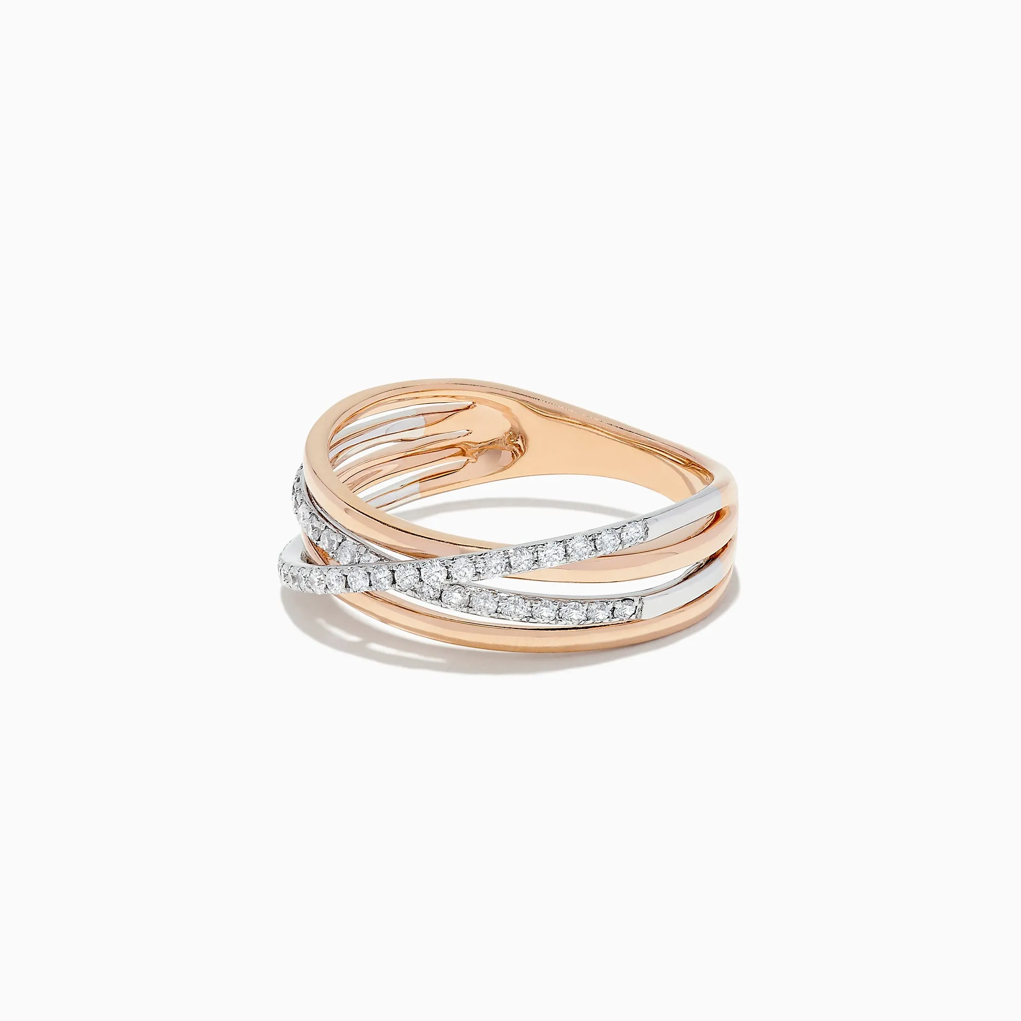 Duo 14K Rose and White Gold Diamond Crossover Ring, 0.29 TCW sold by Effy product image thumbnail 2