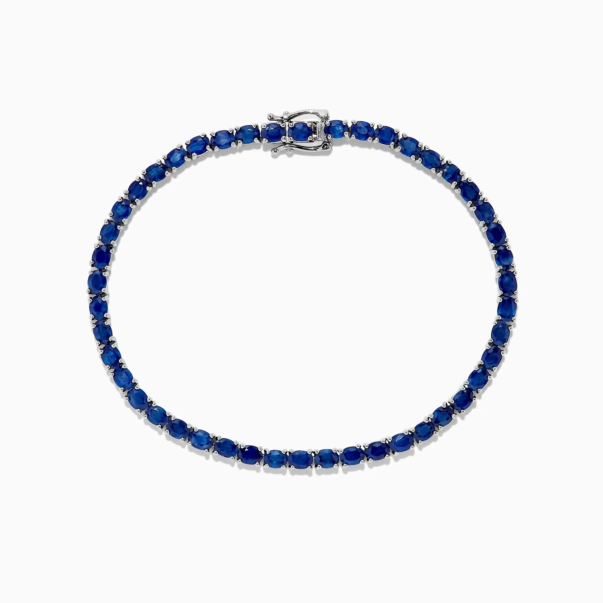 925 Sterling Silver Blue Sapphire Tennis Bracelet, 6.99 TCW sold by Effy