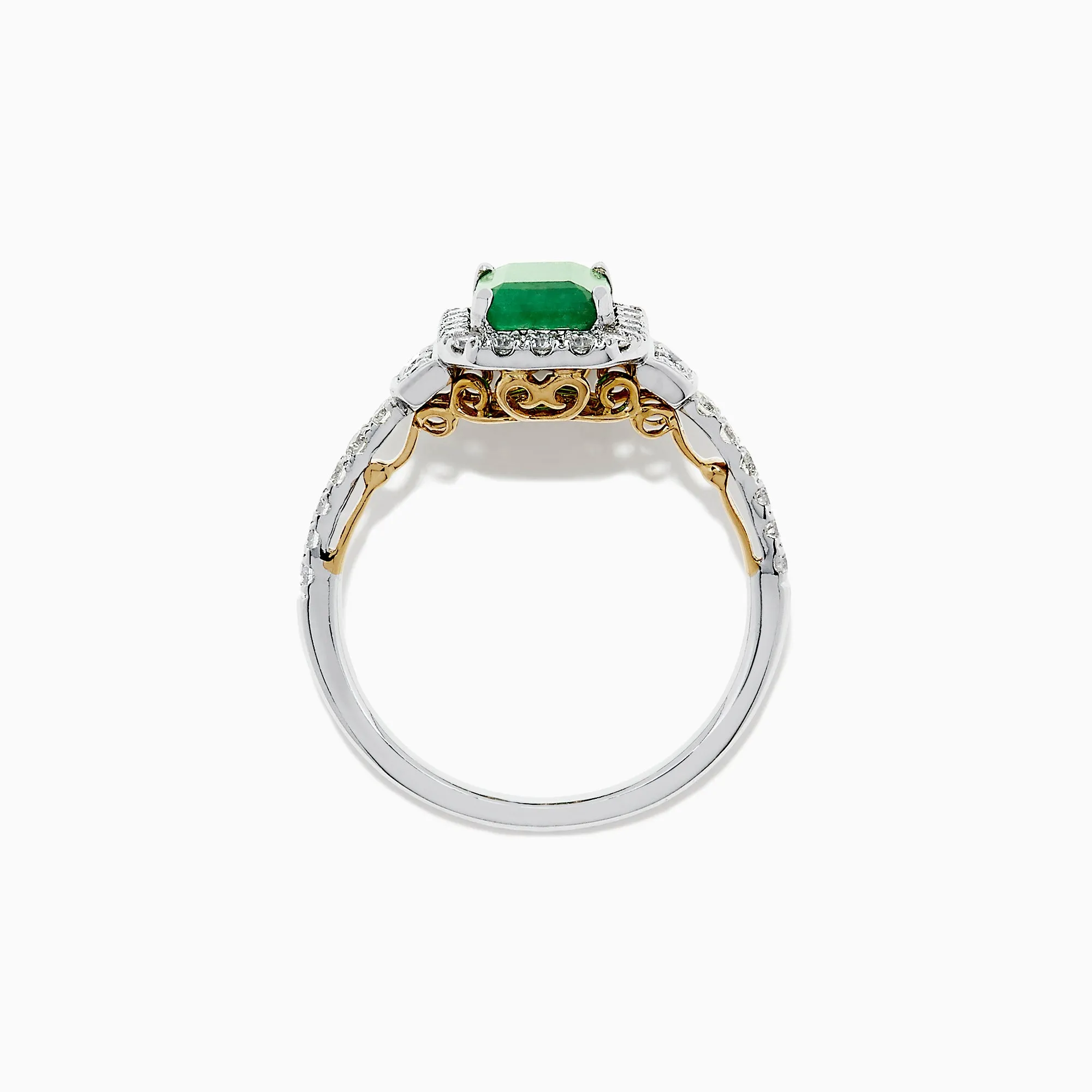 Brasilica 14K Two Tone Gold Emerald and Diamond Ring, 1.90 TCW sold by Effy product image thumbnail 3