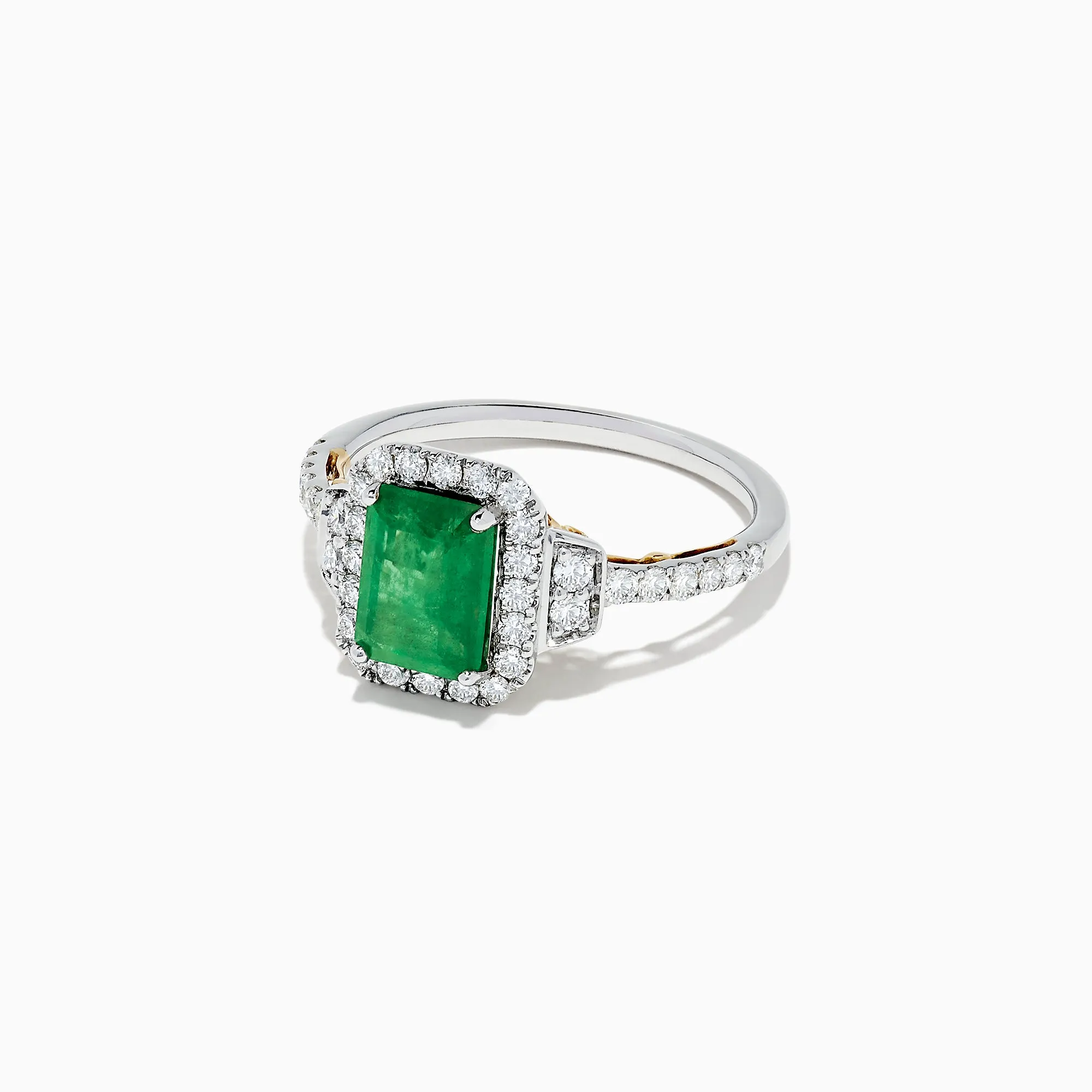 Brasilica 14K Two Tone Gold Emerald and Diamond Ring, 1.90 TCW sold by Effy product image thumbnail 2