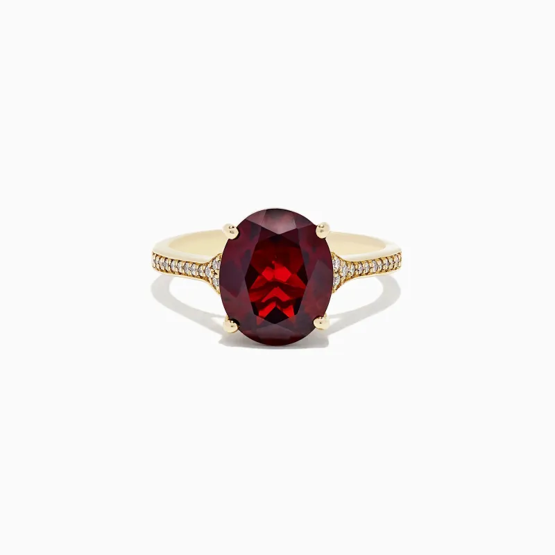 Bordeaux 14K Yellow Gold Garnet and Diamond Ring, 4.76 TCW sold by Effy