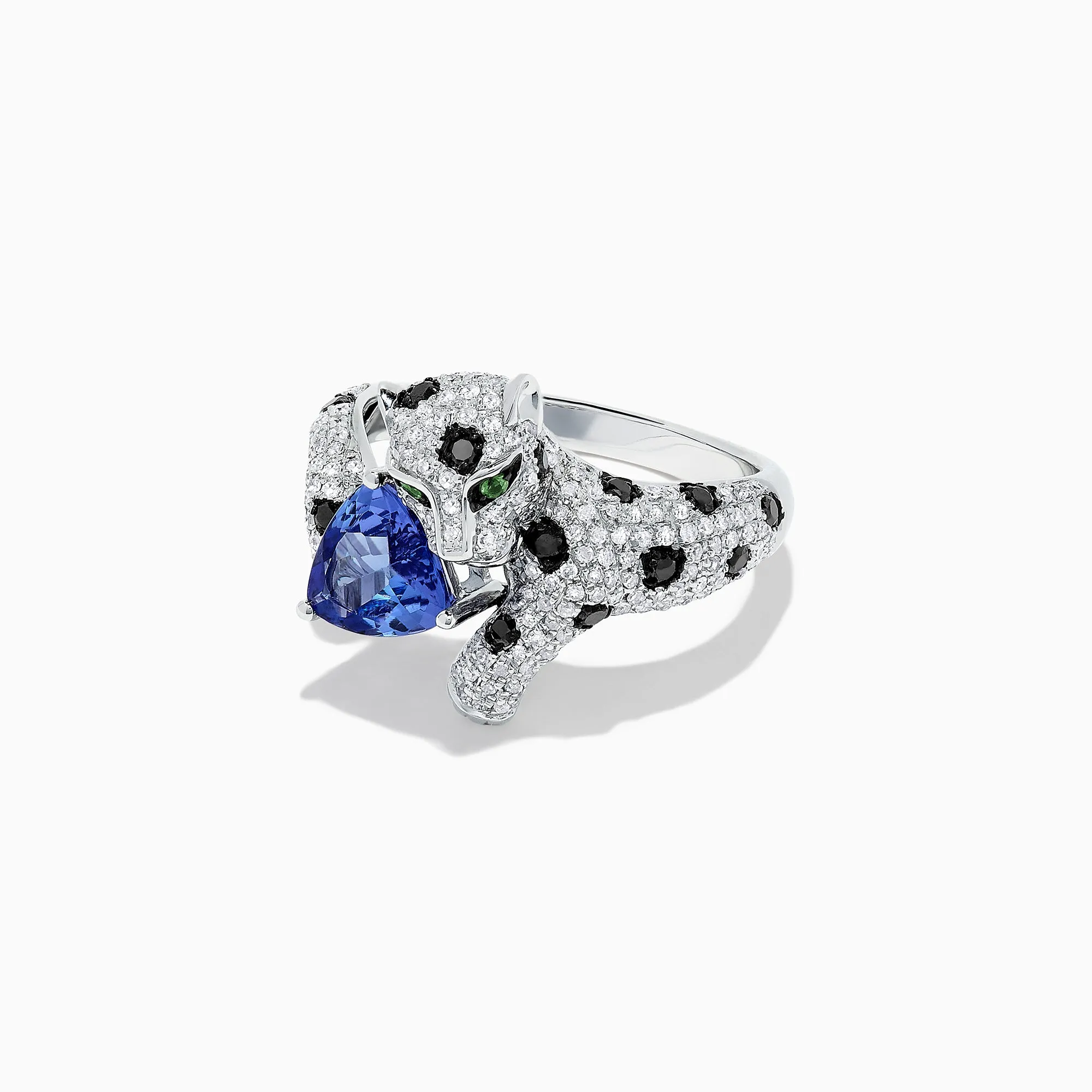 Signature 14K White Gold Tanzanite and Diamond Panther Ring, 2.07 TCW sold by Effy