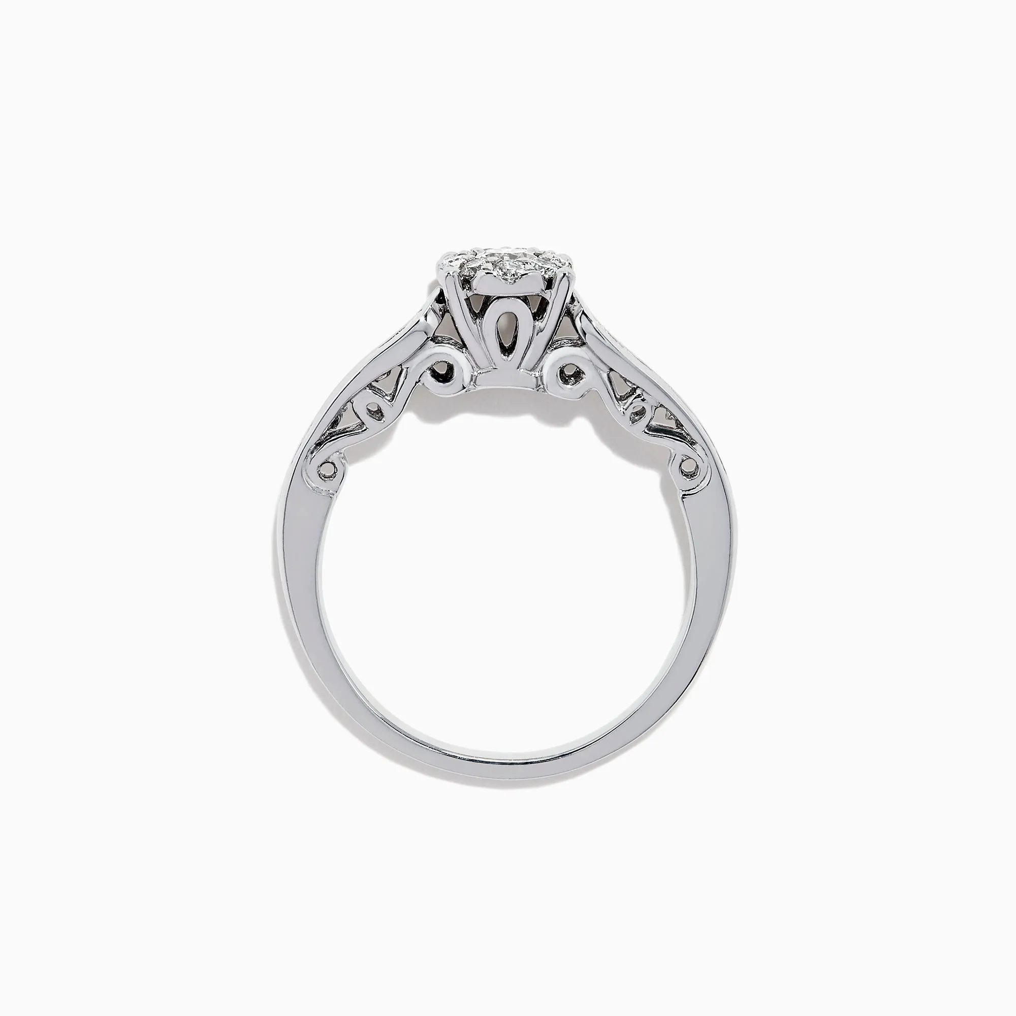 Bridal 14K White Gold Diamond Cluster Ring and Band Set, 0.72 TCW sold by Effy product image thumbnail 5