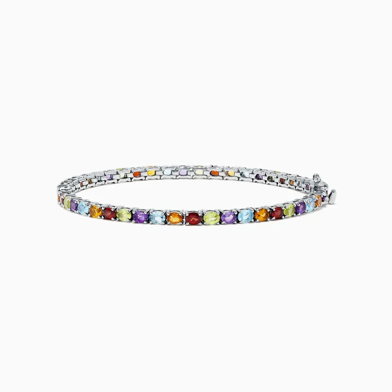 Mosaic Sterling Silver Multi Gemstone Tennis Bracelet, 9.10 TCW sold by Effy