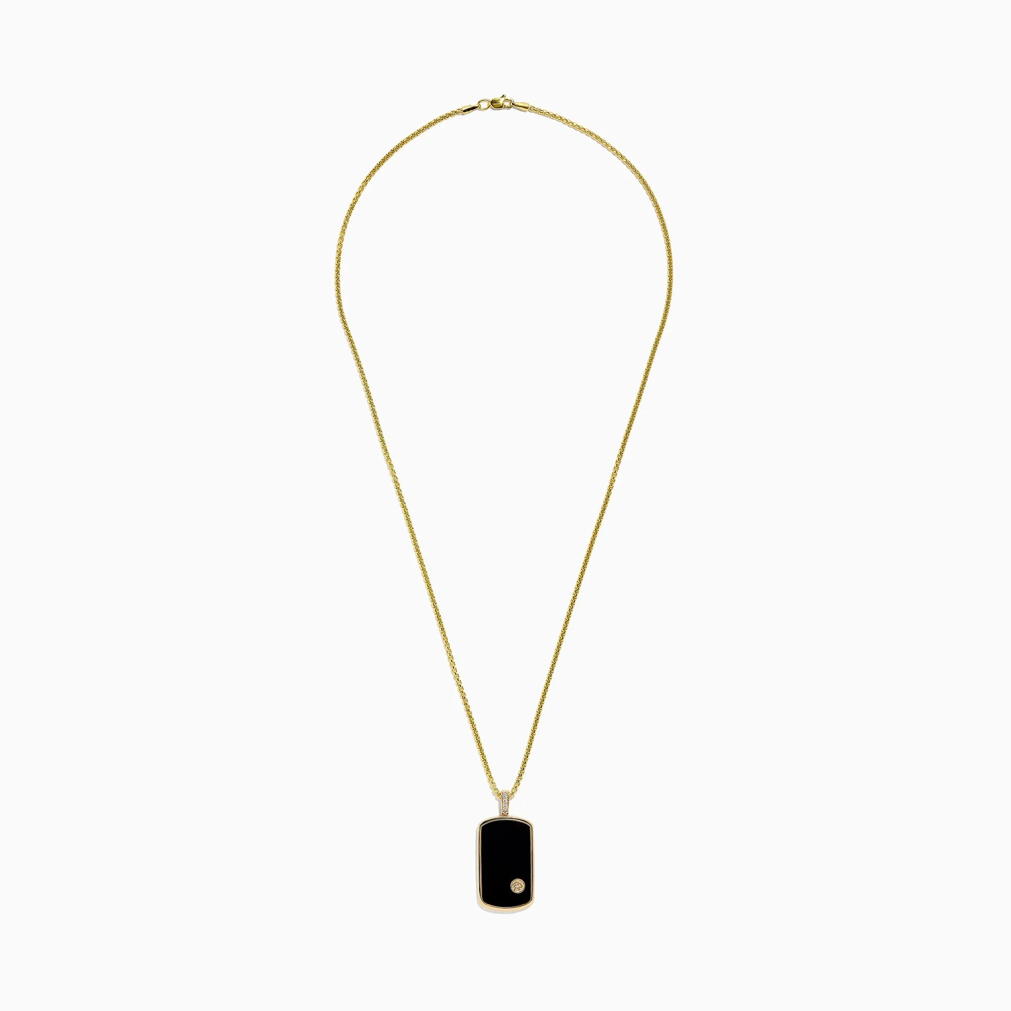 Men's 14K Yellow Gold Onyx and Diamond Dog Tag Pendant, 1.00 TCW sold by Effy product image thumbnail 2