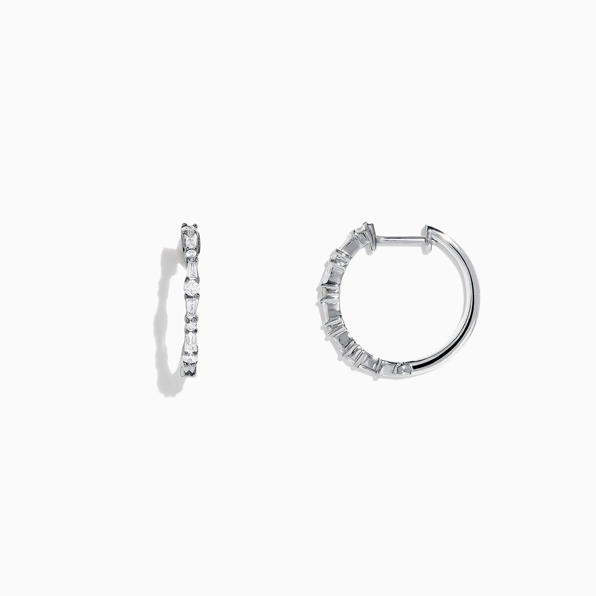 Classique 14K White Gold Diamond Hoop Earrings, 0.37 TCW sold by Effy product image thumbnail 2