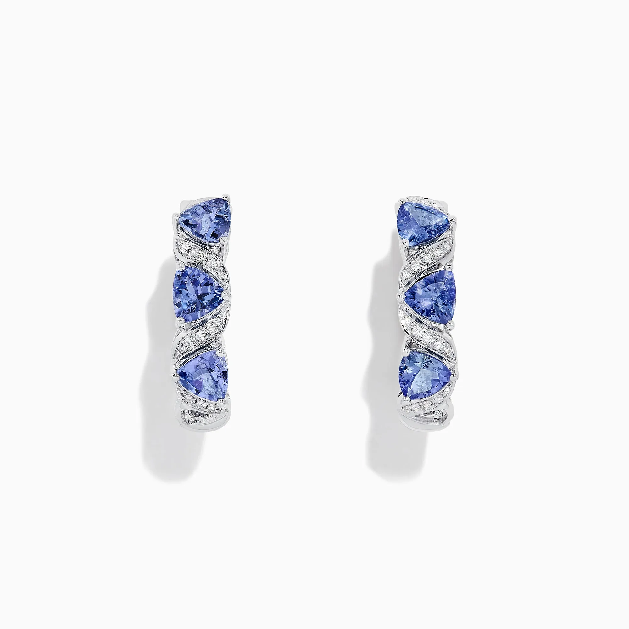 Nahla Siri 14K Gold Tanzanite & Diamond Hoop Earrings, 2.43 TCW sold by Effy