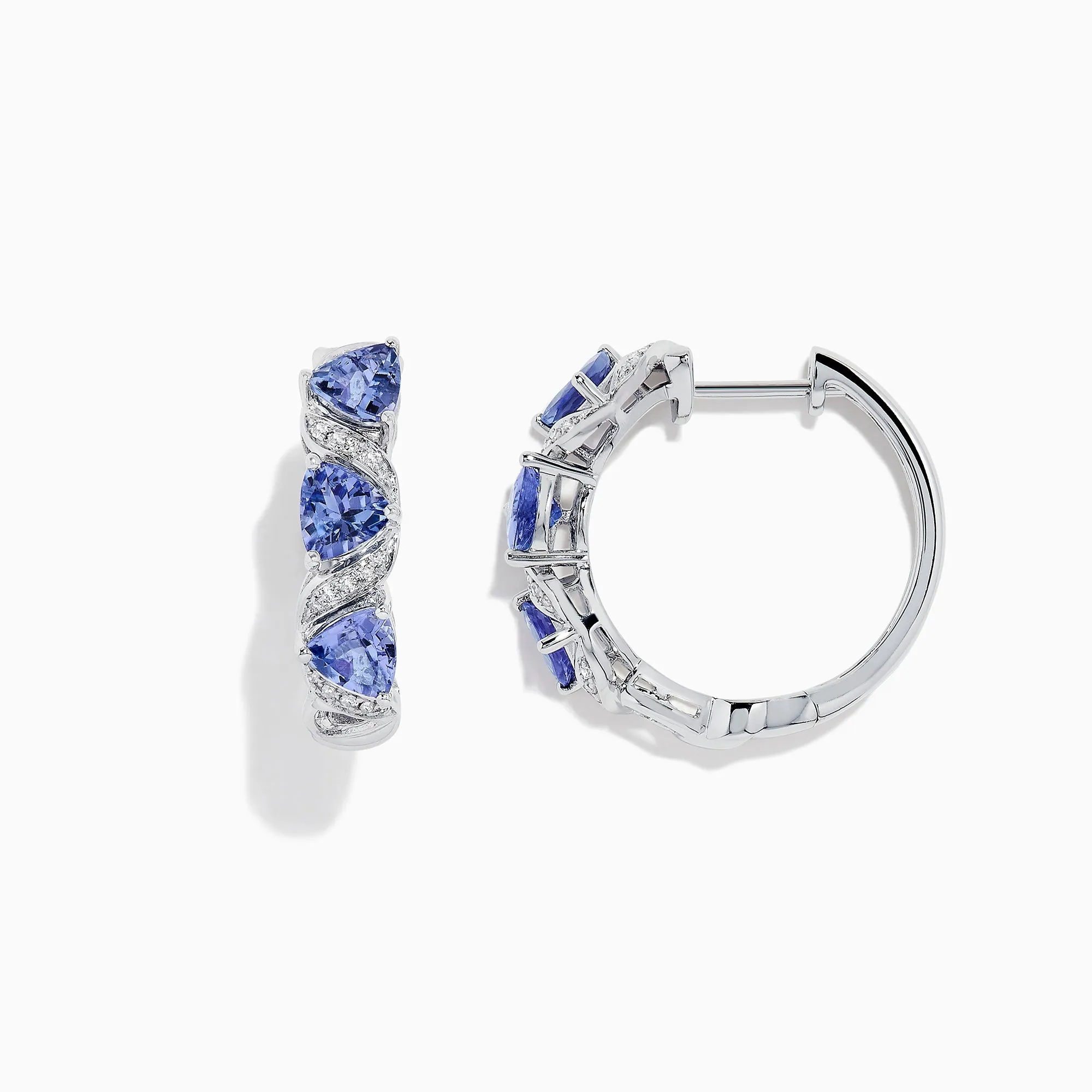 Nahla Siri 14K Gold Tanzanite & Diamond Hoop Earrings, 2.43 TCW sold by Effy product image thumbnail 2