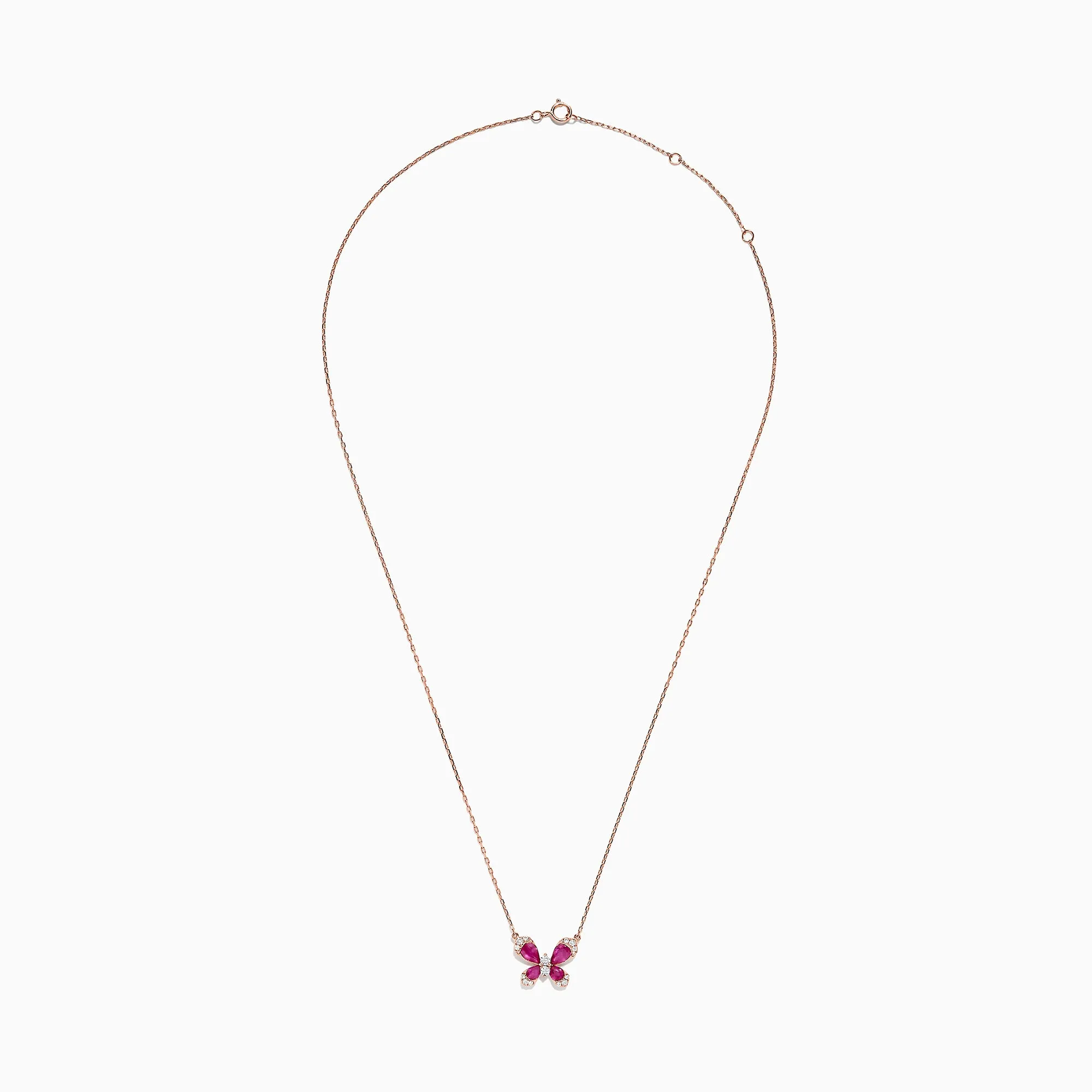 Nature 14K Rose Gold Ruby and Diamond Butterfly Necklace, 1.62 TCW sold by Effy product image thumbnail 2
