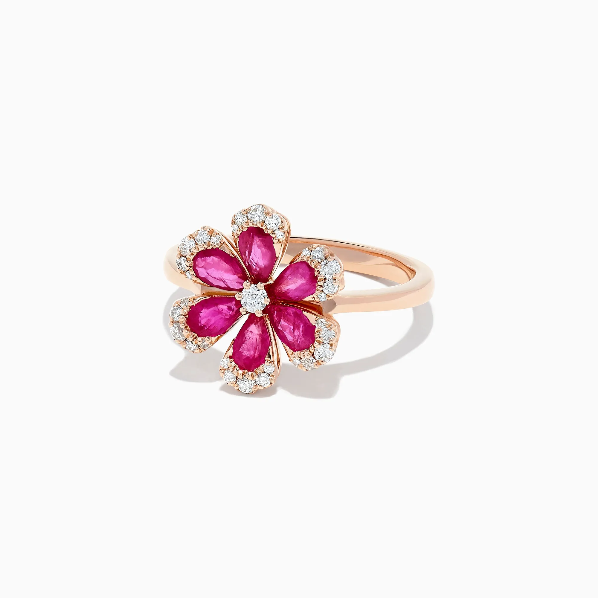 Nature 14K Rose Gold Ruby and Diamond Flower Ring, 1.76 TCW sold by Effy product image thumbnail 2