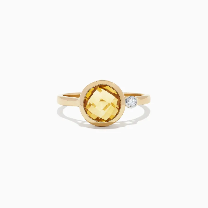 Sunset 14K Yellow Gold Citrine and Diamond Ring, 1.53 TCW sold by Effy