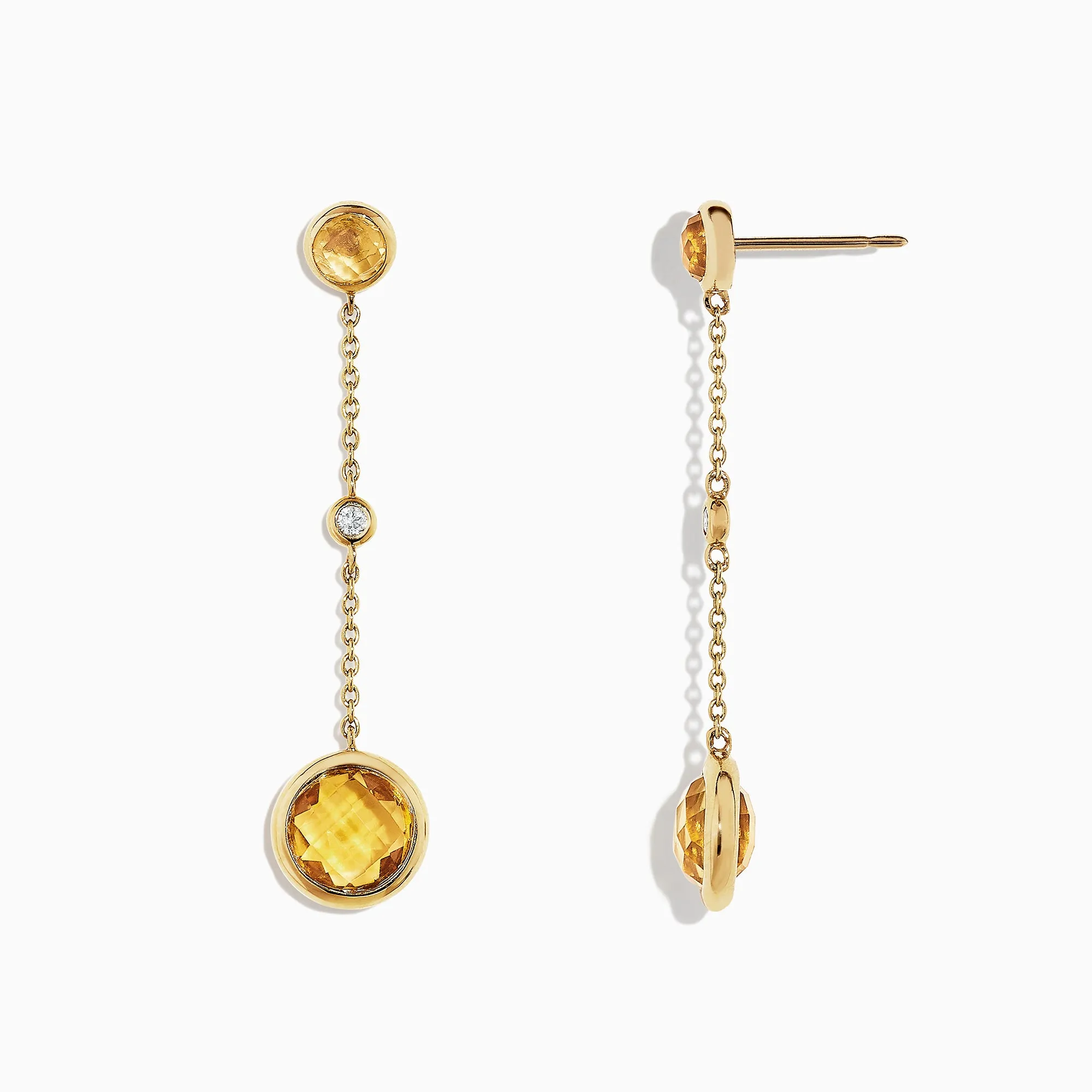 Sunset 14K Yellow Gold Citrine and Diamond Earrings, 2.54 TCW sold by Effy product image thumbnail 2