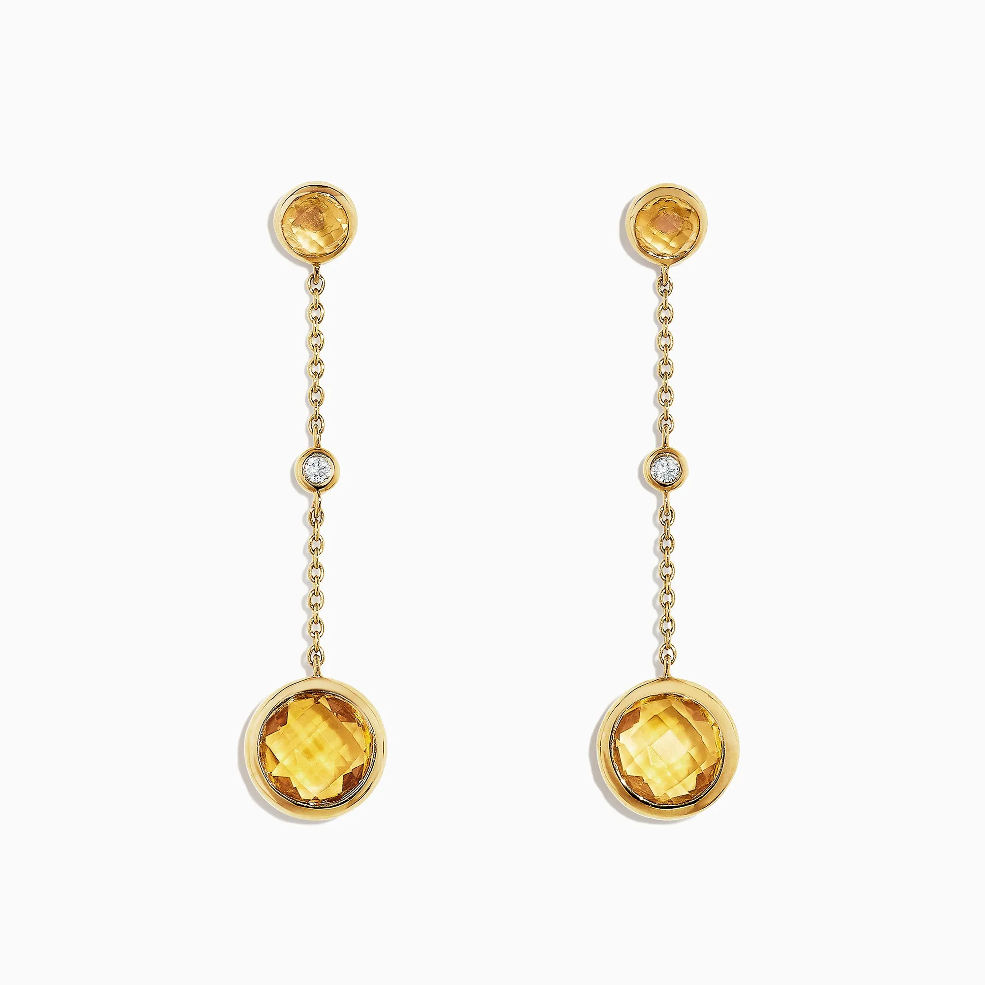 Sunset 14K Yellow Gold Citrine and Diamond Earrings, 2.54 TCW sold by Effy
