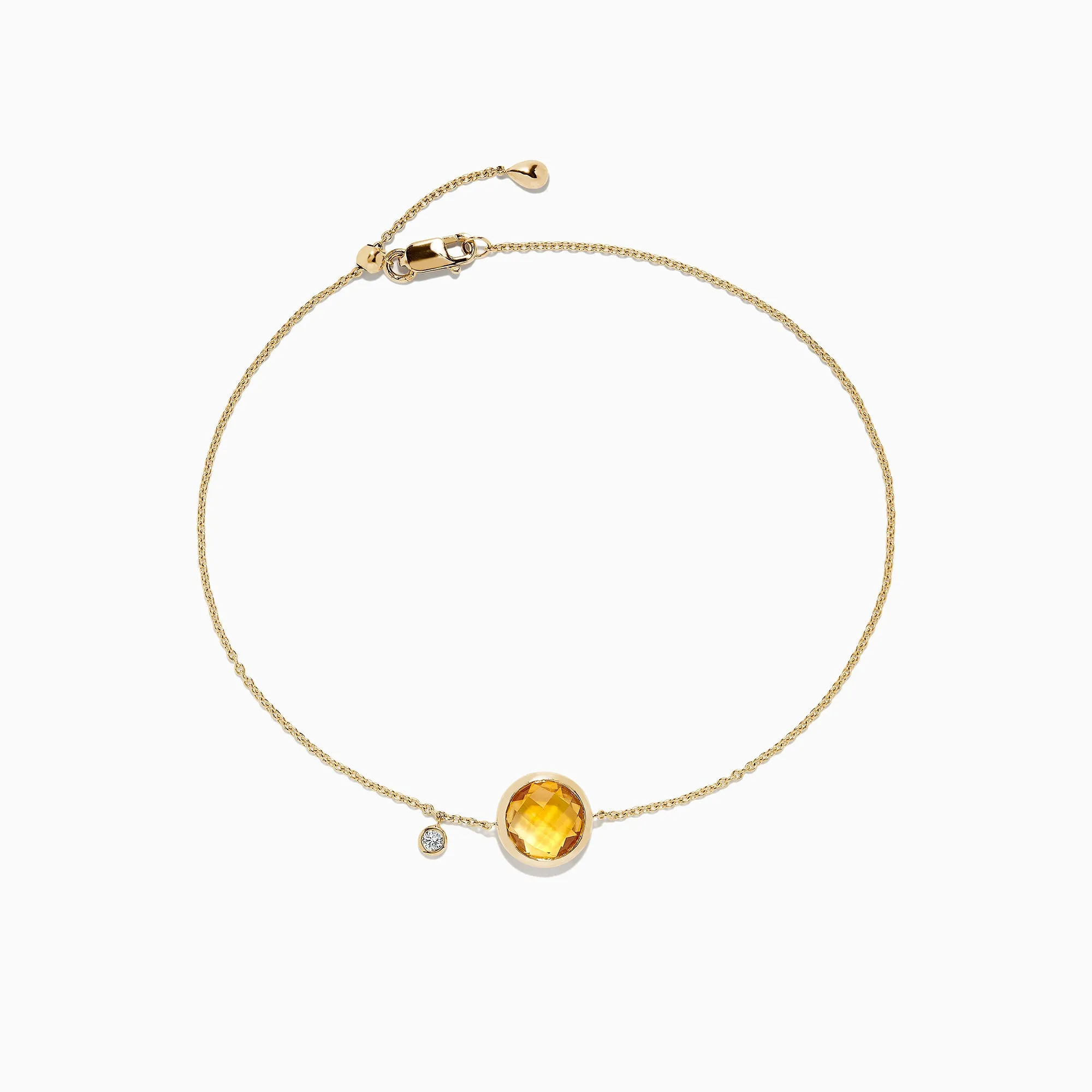 Sunset 14K Yellow Gold Citrine & Diamond Bolo Chain Bracelet, 1.53 TCW sold by Effy