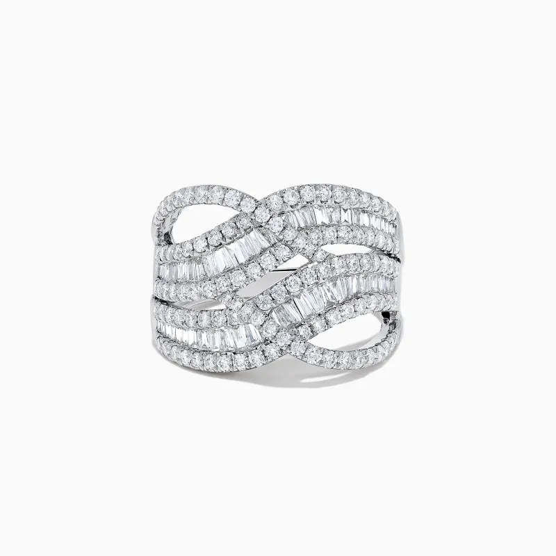 Classique 14K White Gold Diamond Waves Ring, 1.66 TCW sold by Effy