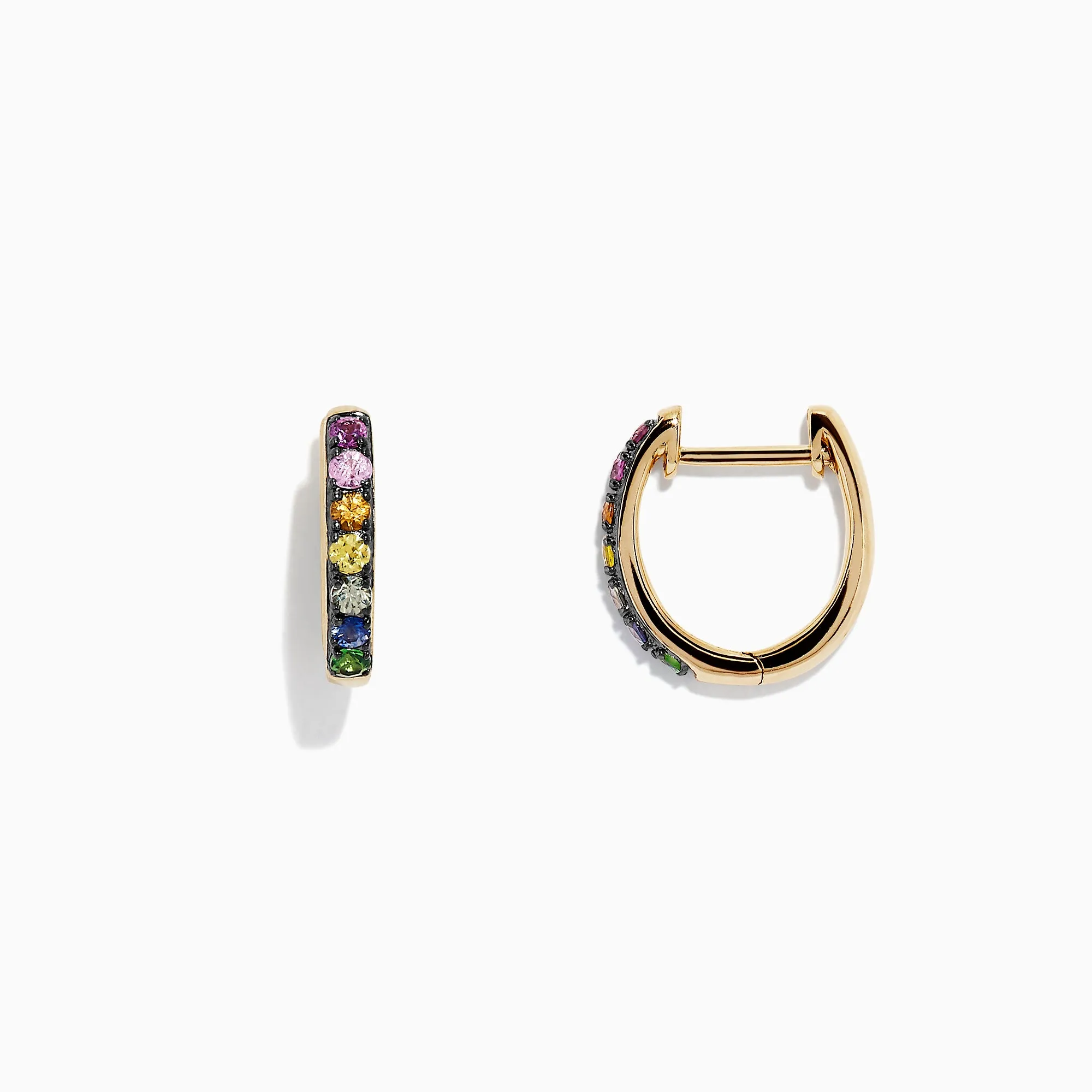 Watercolors 14K Gold Multi Sapphire Mini Hoop Earrings, 0.66 TCW sold by Effy product image thumbnail 3