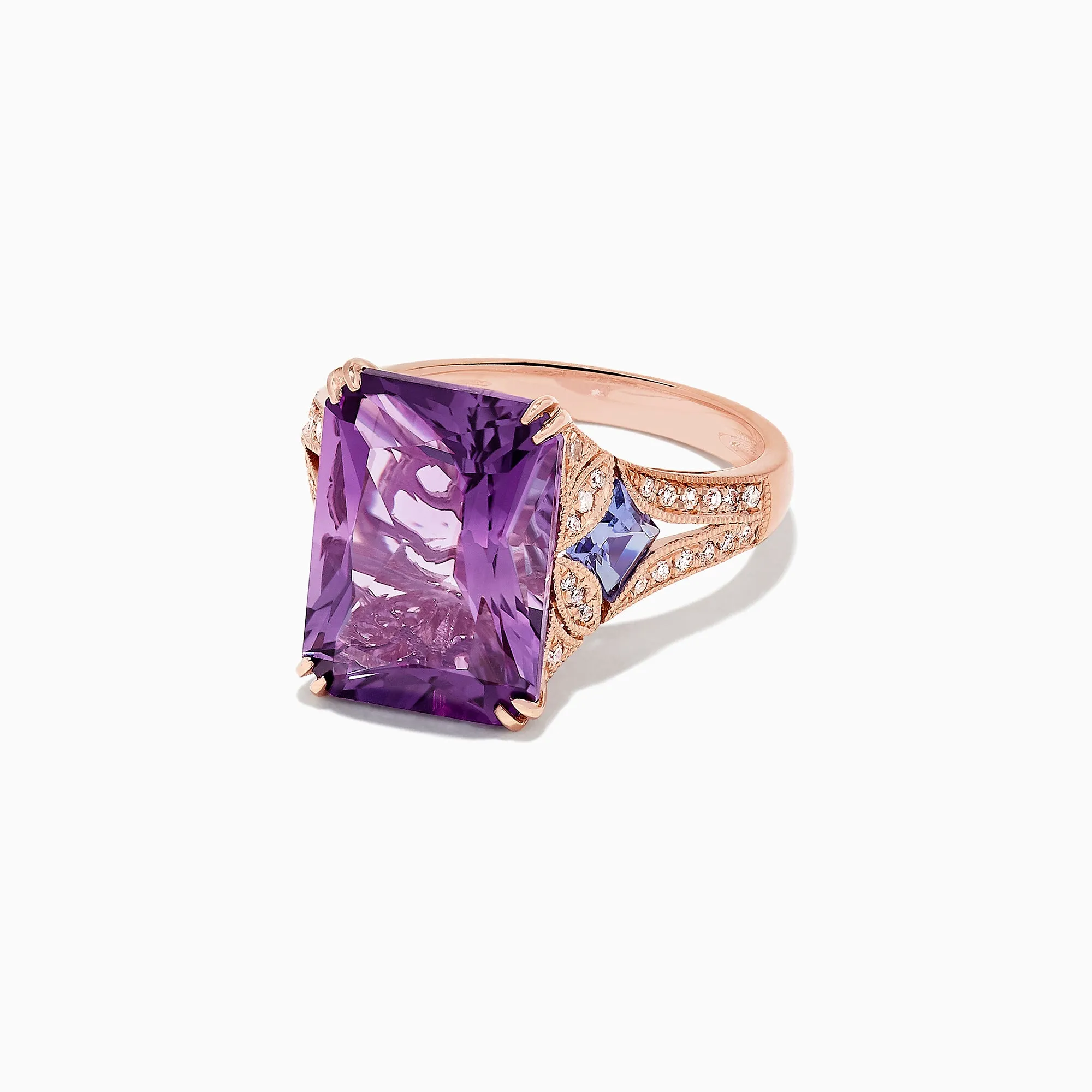 14K Rose Gold Amethyst, Tanzanite and Diamond Cocktail Ring, 7.60 TCW sold by Effy product image thumbnail 3
