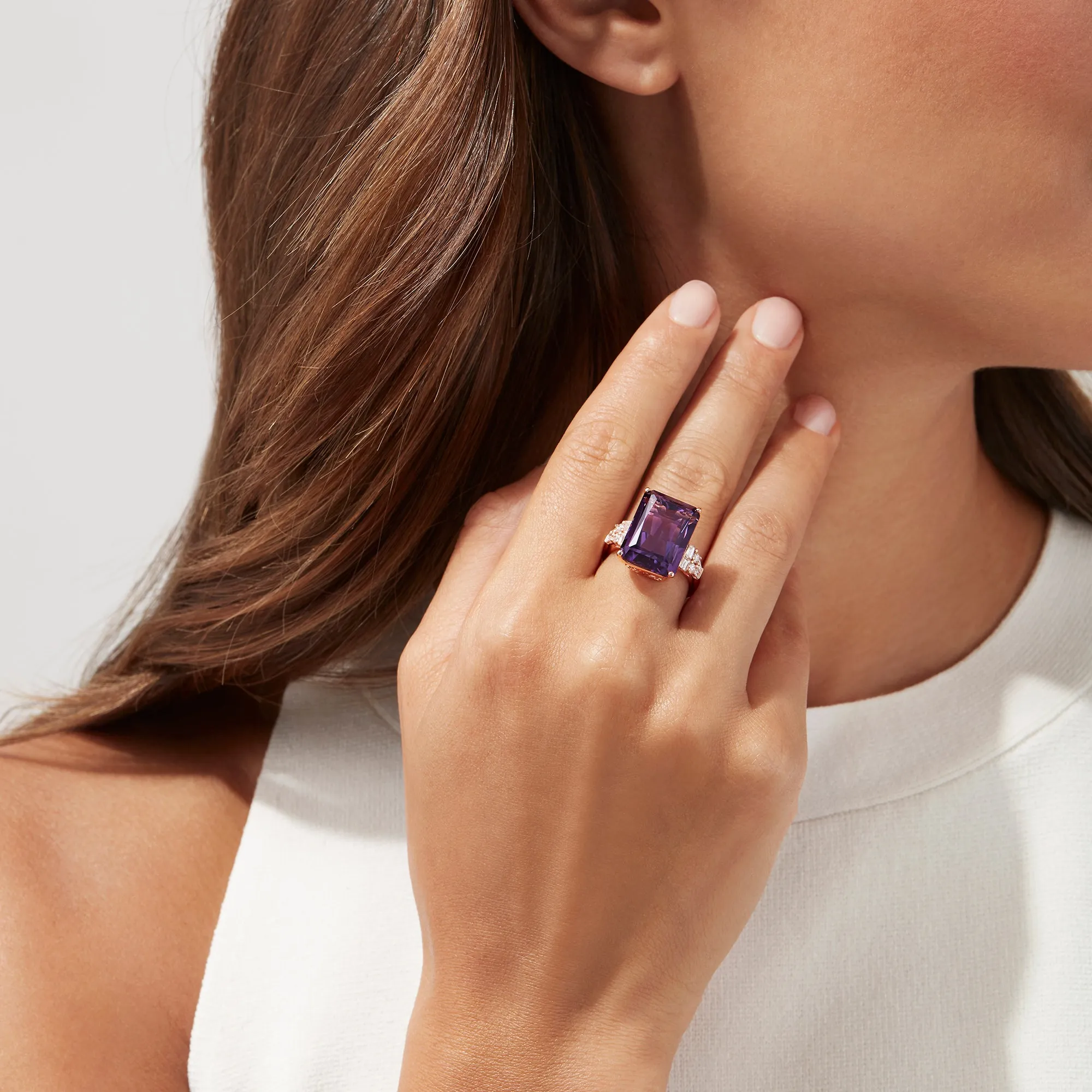 14K Rose Gold Amethyst and Diamond Cocktail Ring, 11.94 TCW sold by Effy product image thumbnail 2