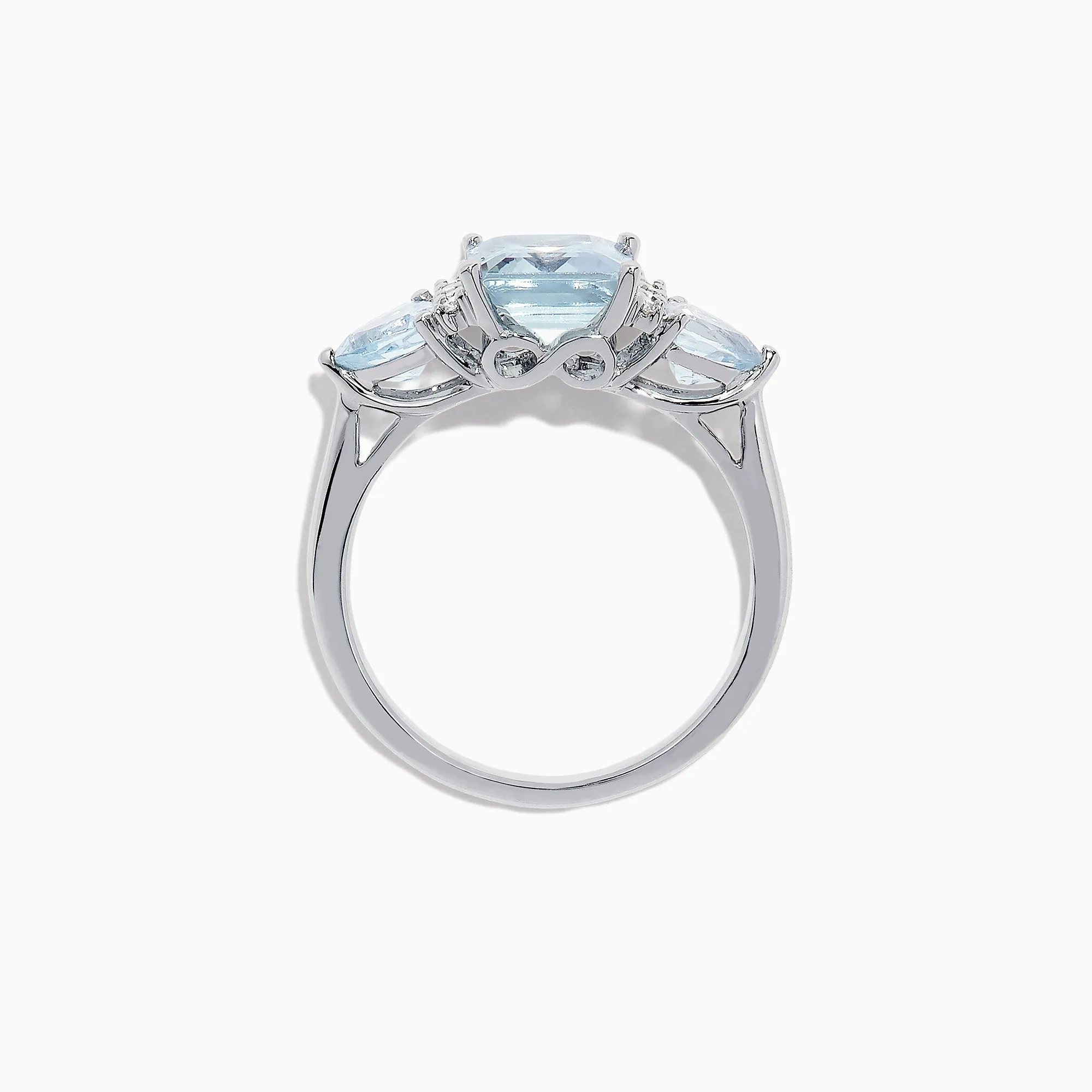 Aquarius 14K White Gold Aquamarine and Diamond Ring, 3.30 TCW sold by Effy product image thumbnail 4