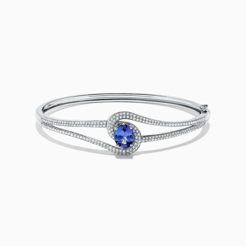Nahla Siri 14K White Gold Tanzanite and Diamond Bangle, 2.61 TCW sold by Effy