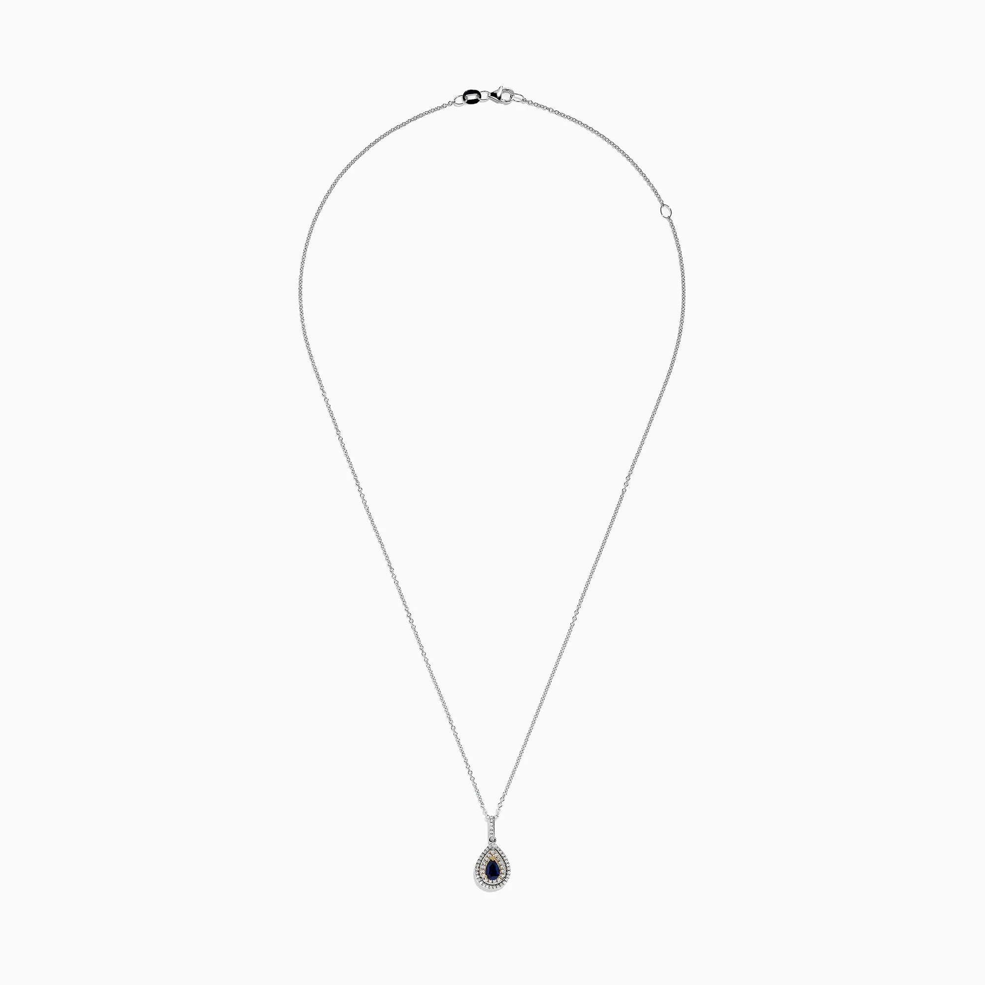 Royale Bleu 14K Two Tone Gold Sapphire and Diamond Pendant, 0.38 TCW sold by Effy product image thumbnail 3