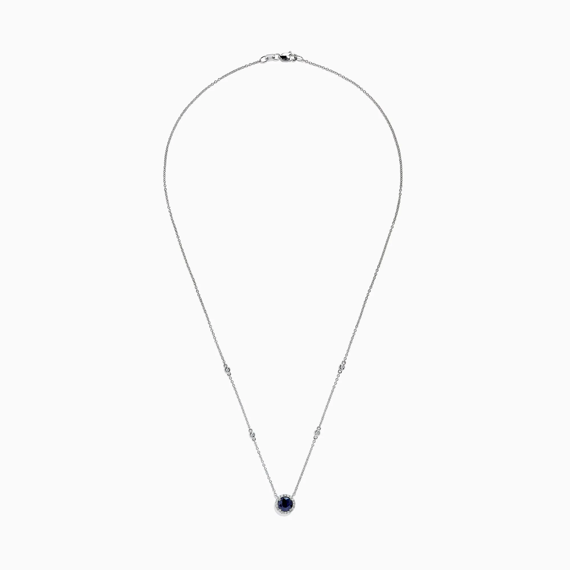 Royale Bleu 14K White Gold Sapphire and Diamond Necklace, 1.11 TCW sold by Effy product image thumbnail 3