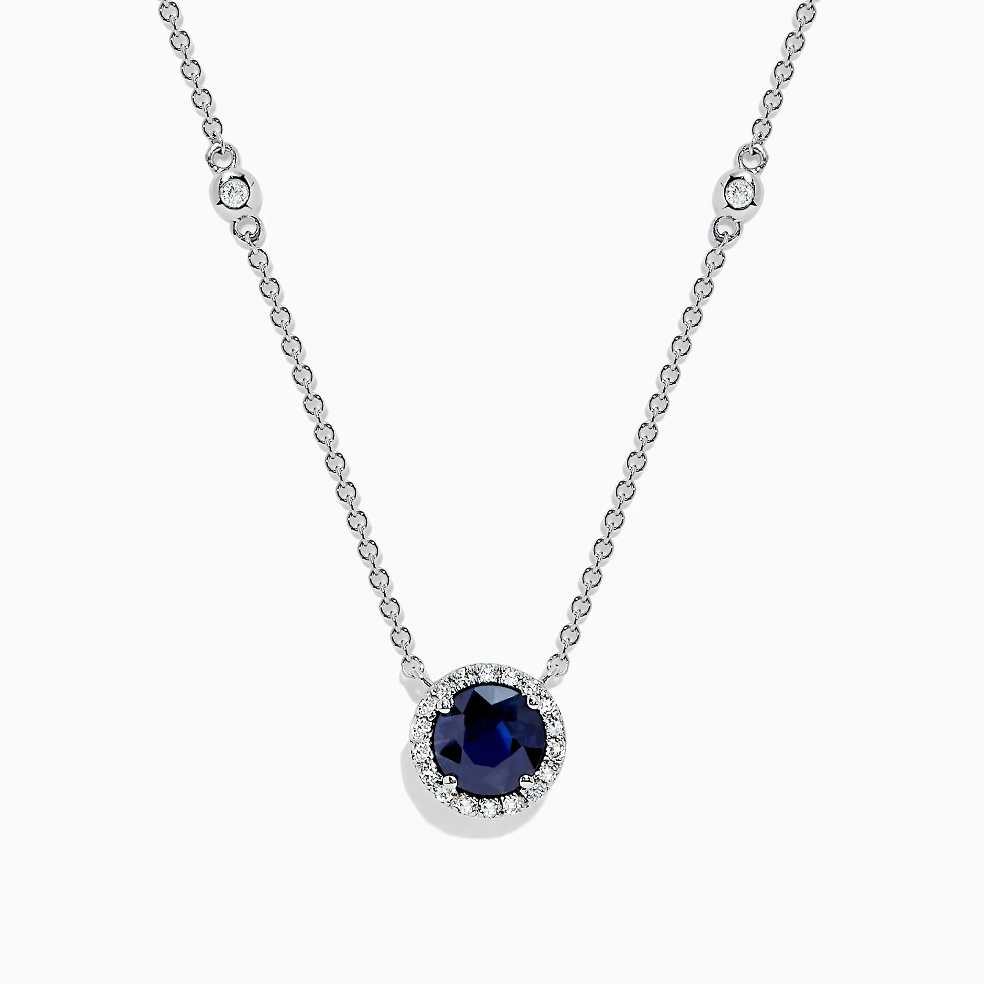 Royale Bleu 14K White Gold Sapphire and Diamond Necklace, 1.11 TCW sold by Effy
