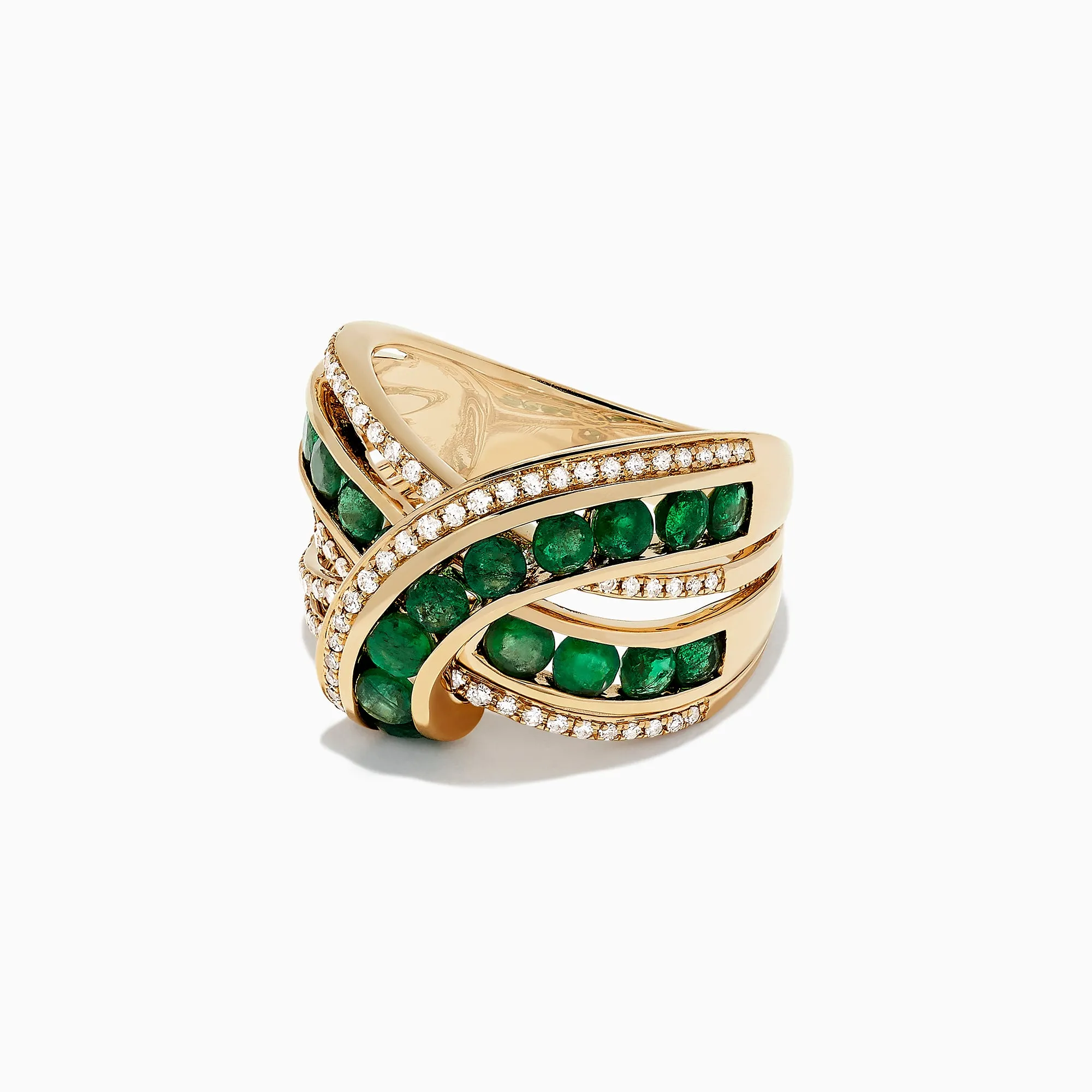 Brasilica 14K Yellow Gold Emerald and Diamond Wrap Ring, 2.22 TCW sold by Effy product image thumbnail 3