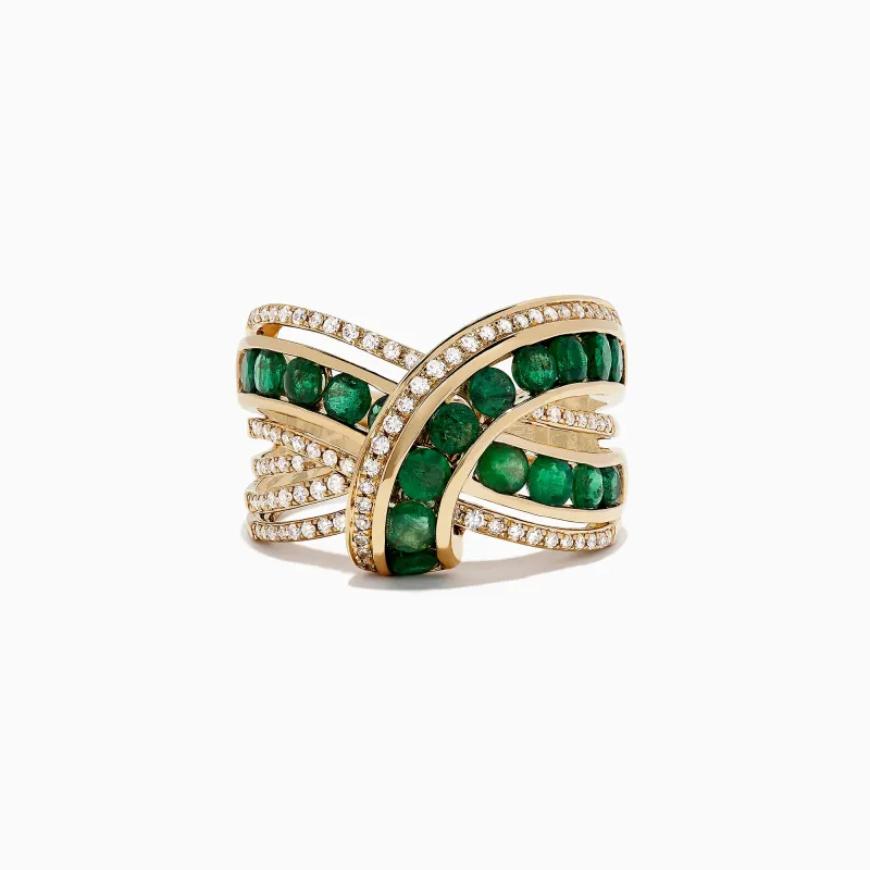 Brasilica 14K Yellow Gold Emerald and Diamond Wrap Ring, 2.22 TCW sold by Effy