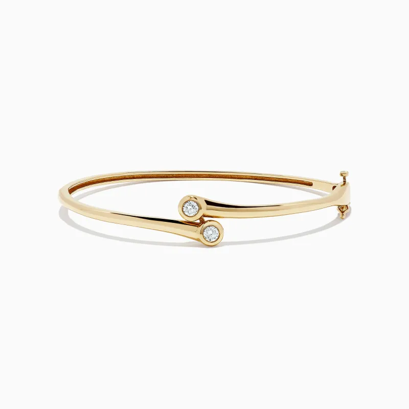D'Oro 14K Yellow Gold Diamond Two-Of-Us Bangle, 0.39 TCW sold by Effy