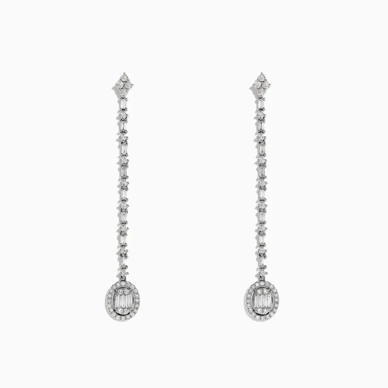 Classique 14K White Gold Diamond Drop Earrings, 0.72 TCW sold by Effy