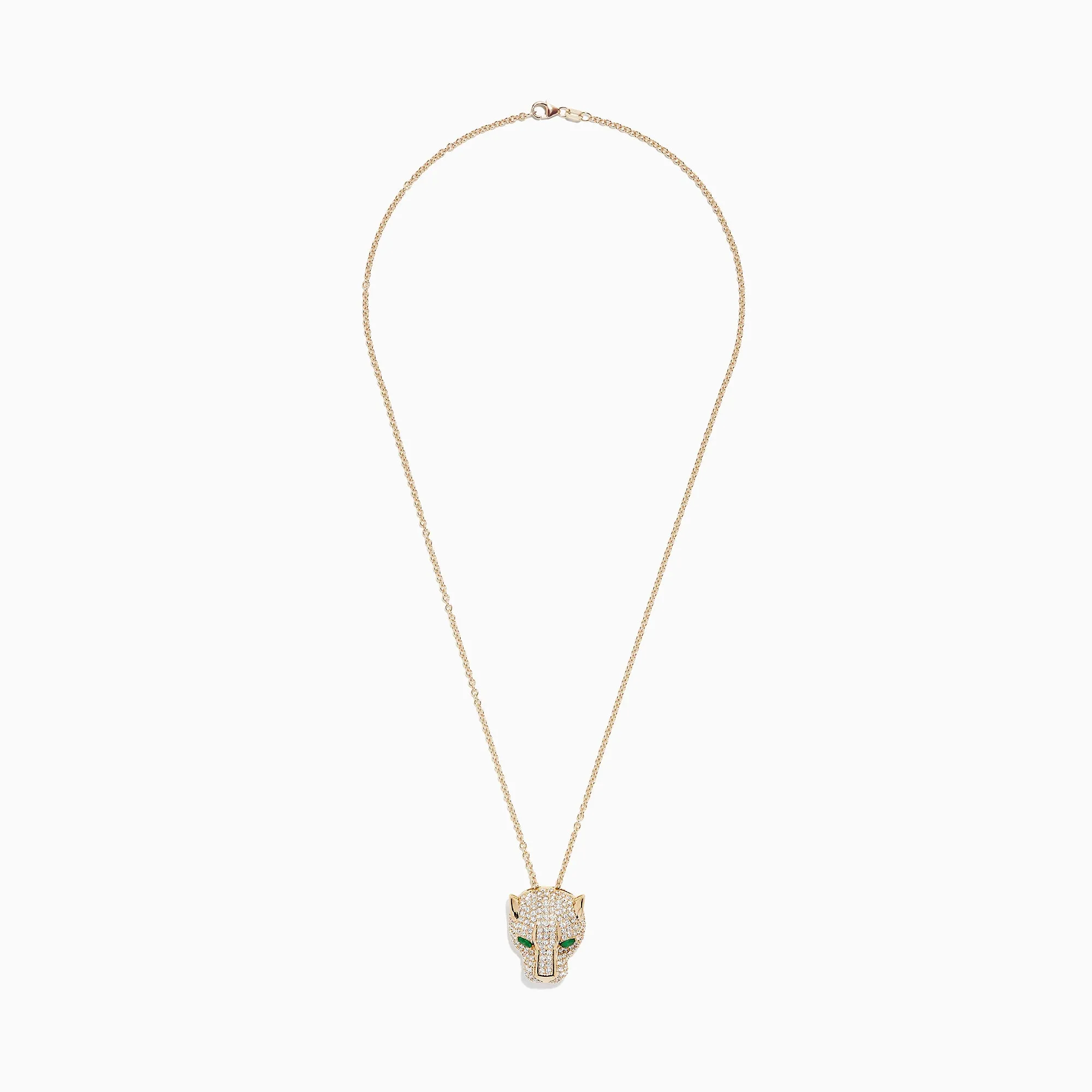 Signature 14K Yellow Gold Diamond & Emerald Panther Pendant, 3.23 TCW sold by Effy product image thumbnail 2
