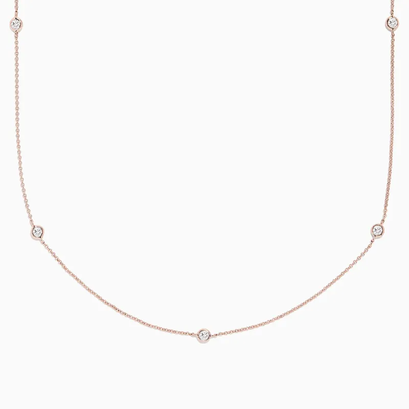 Pave Rose 14K Rose Gold Diamond Station Necklace, 0.62 TCW sold by Effy