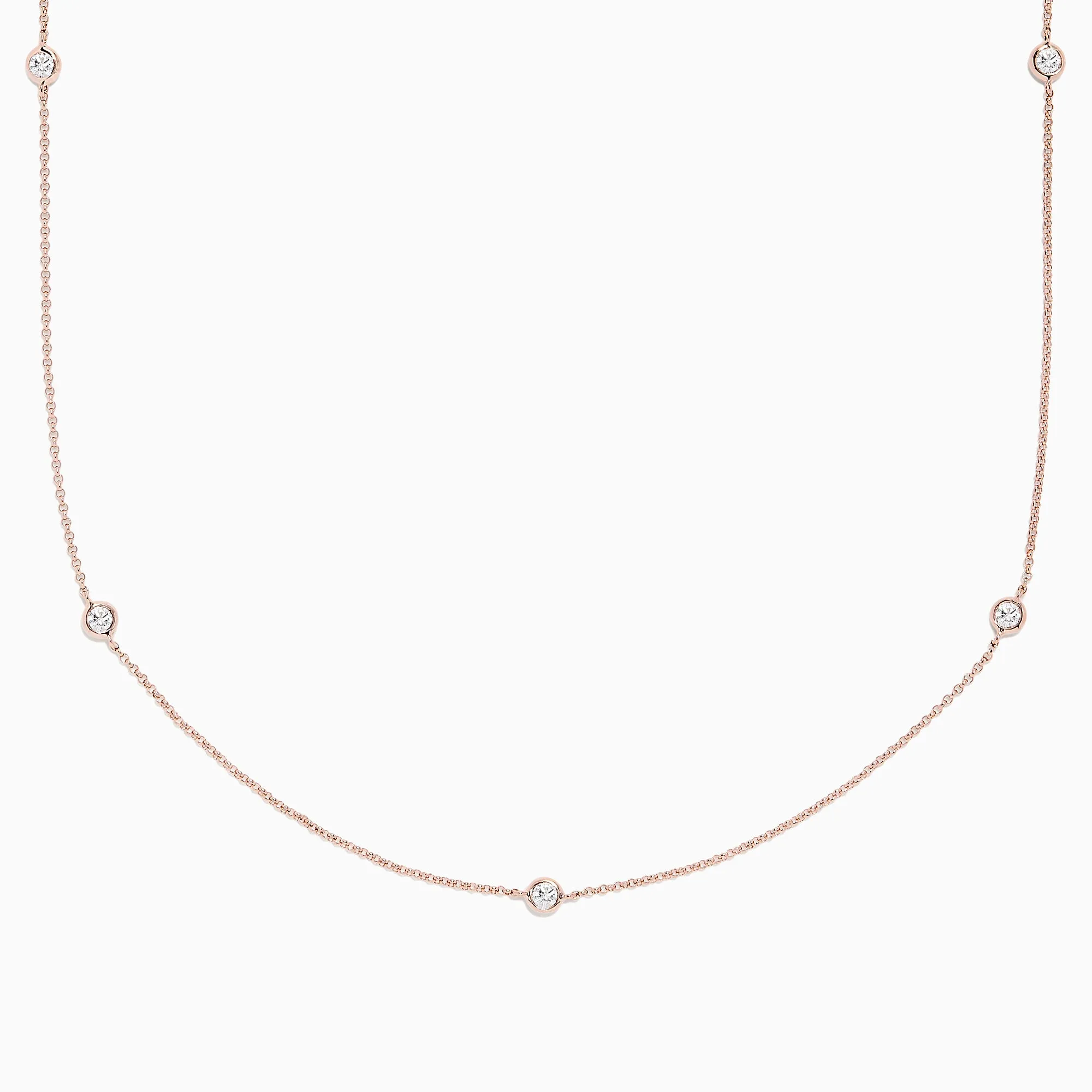 Pave Rose 14K Rose Gold Diamond Station Necklace, 0.62 TCW sold by Effy