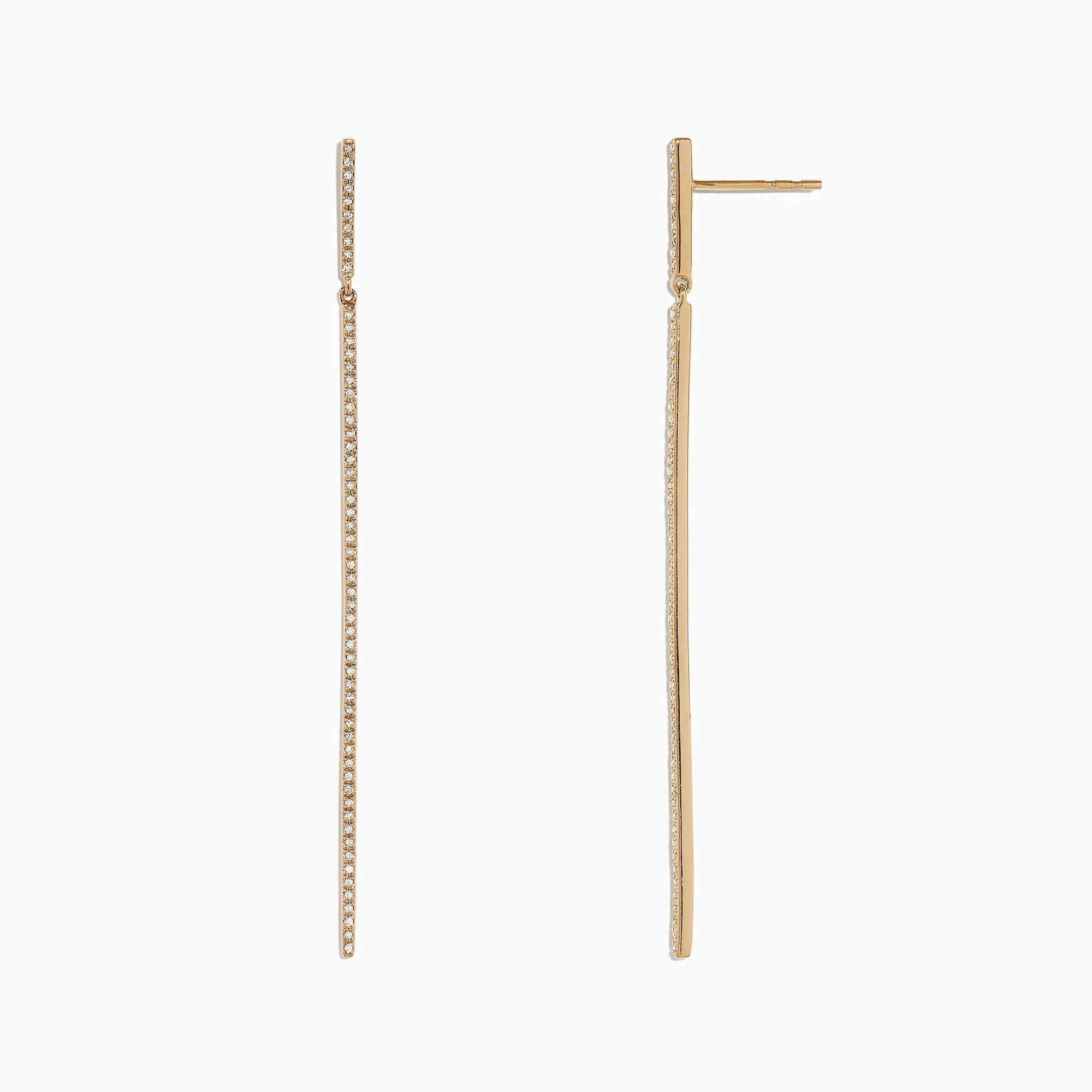 D'Oro 14K Yellow Gold Diamond Vertical Drop Earrings, 0.35 TCW sold by Effy product image thumbnail 2