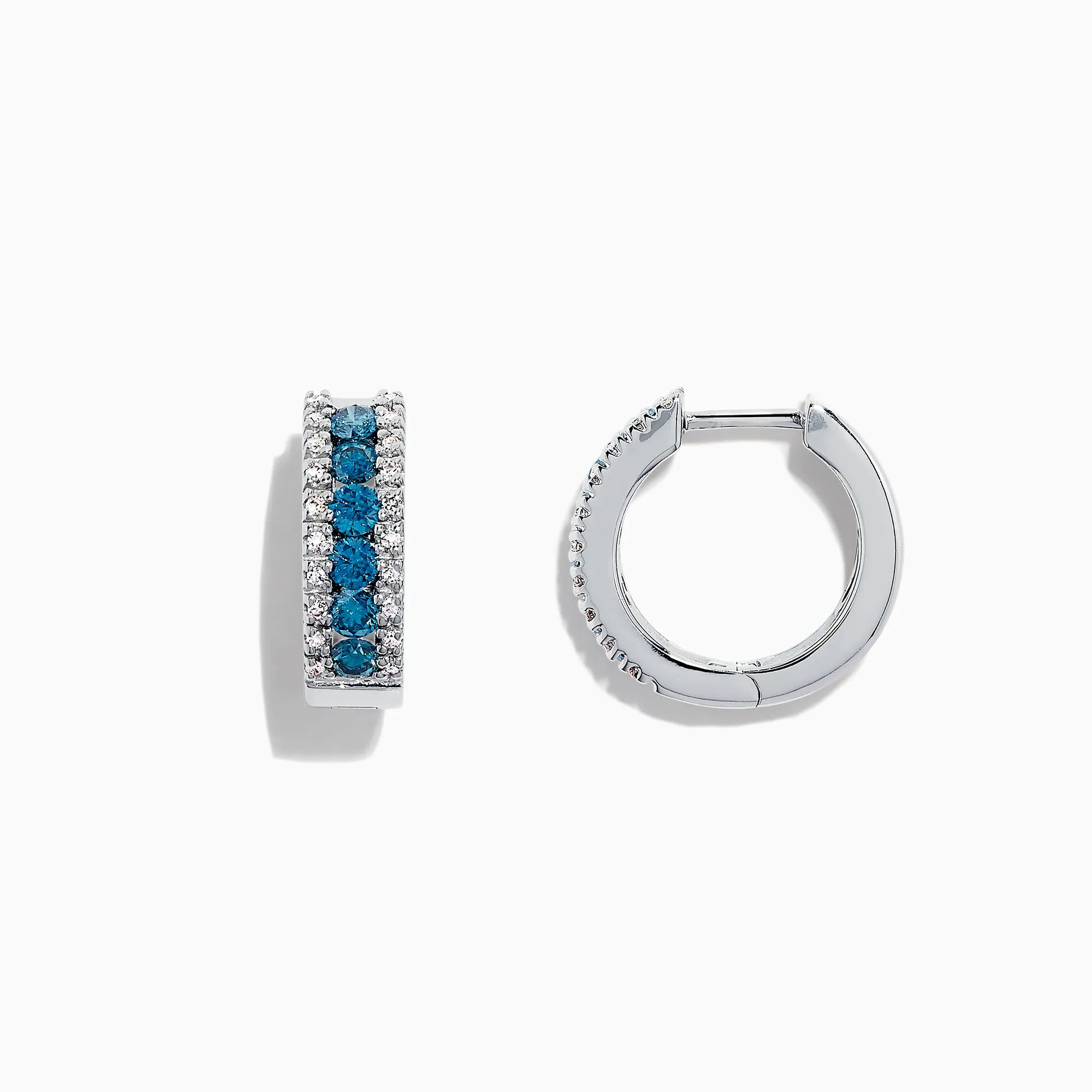 Bella Bleu 14K White Gold Blue & White Diamond Hoop Earrings, 0.92 TCW sold by Effy product image thumbnail 2