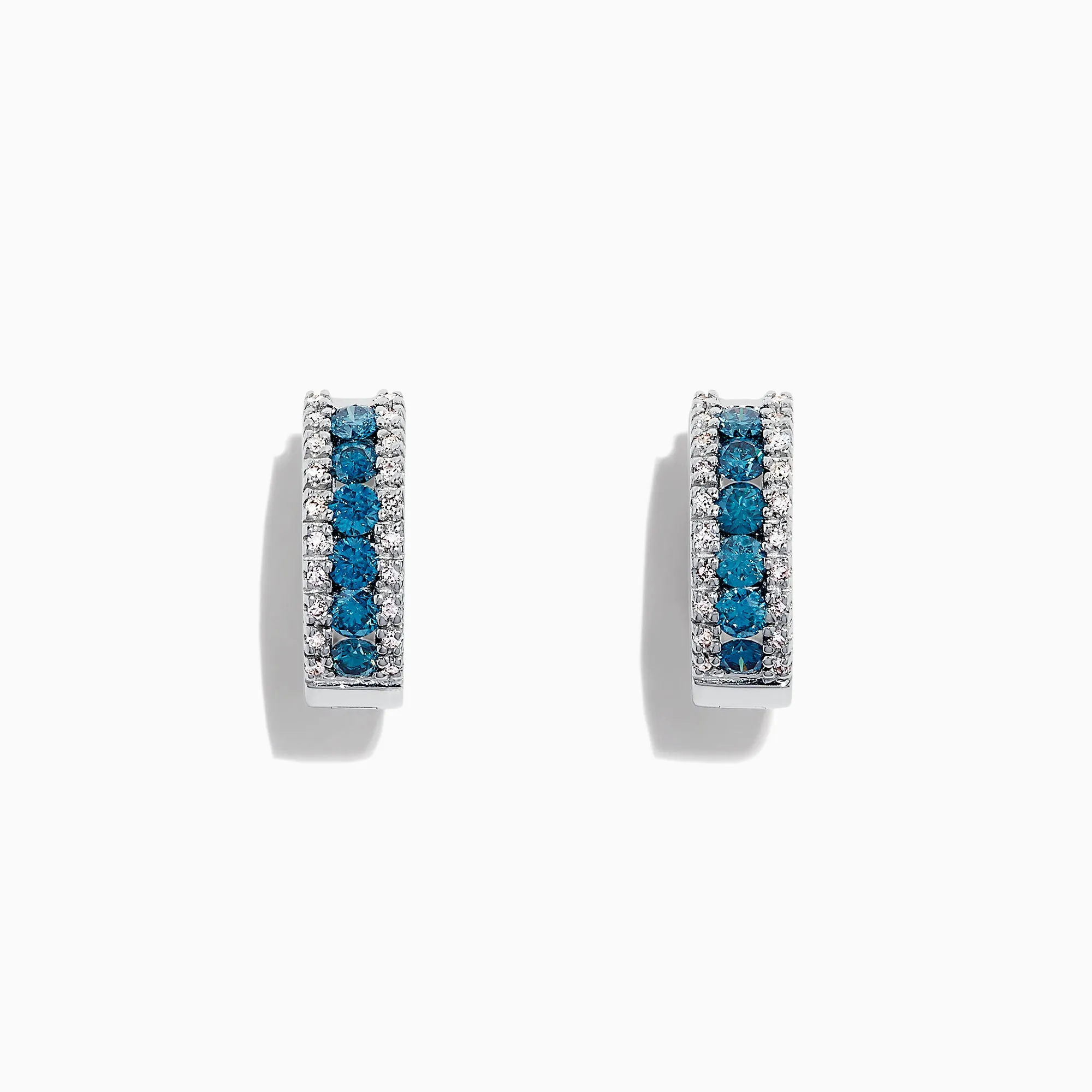 Bella Bleu 14K White Gold Blue & White Diamond Hoop Earrings, 0.92 TCW sold by Effy
