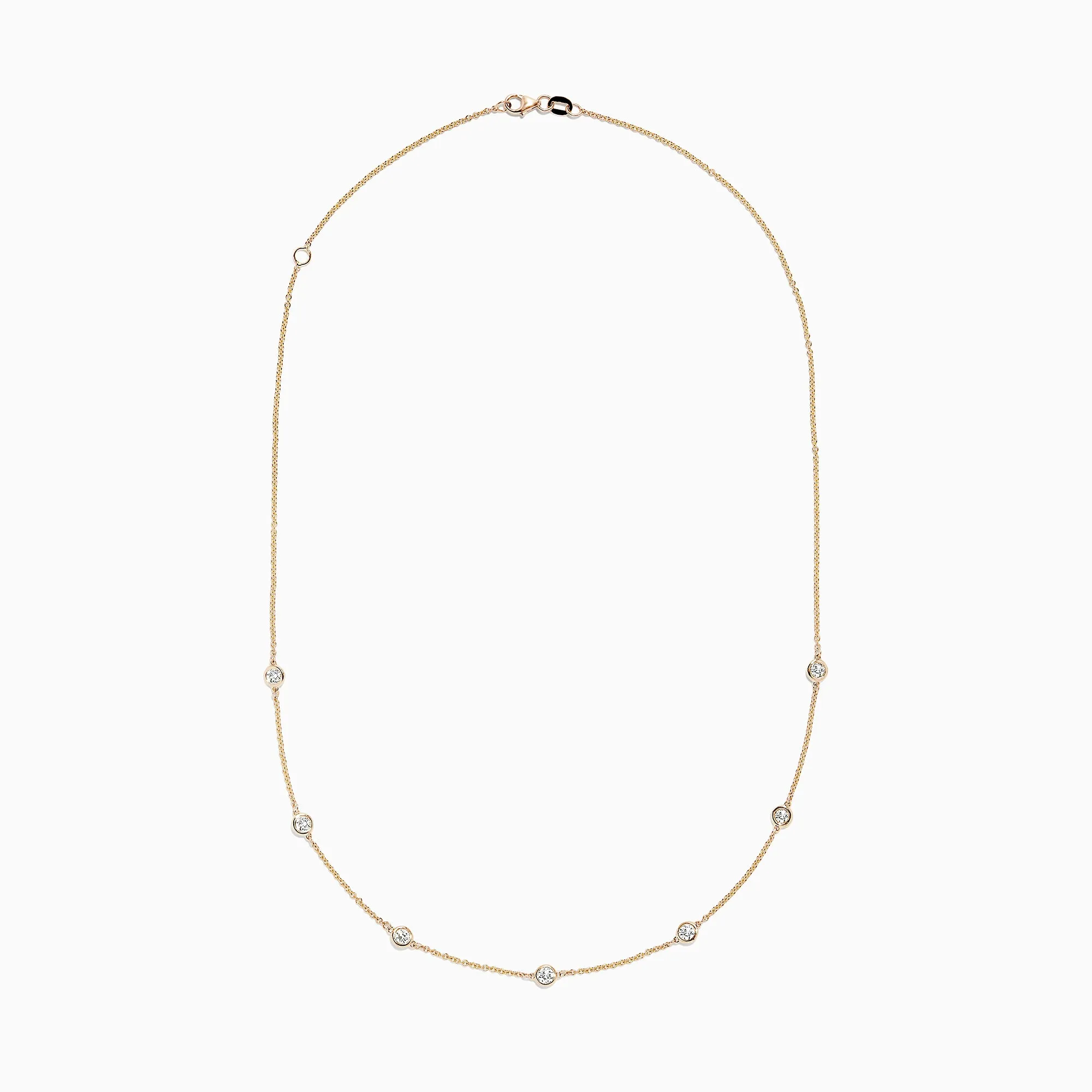 D'Oro 14K Yellow Gold Diamond Station Necklace, 0.69 TCW sold by Effy product image thumbnail 2