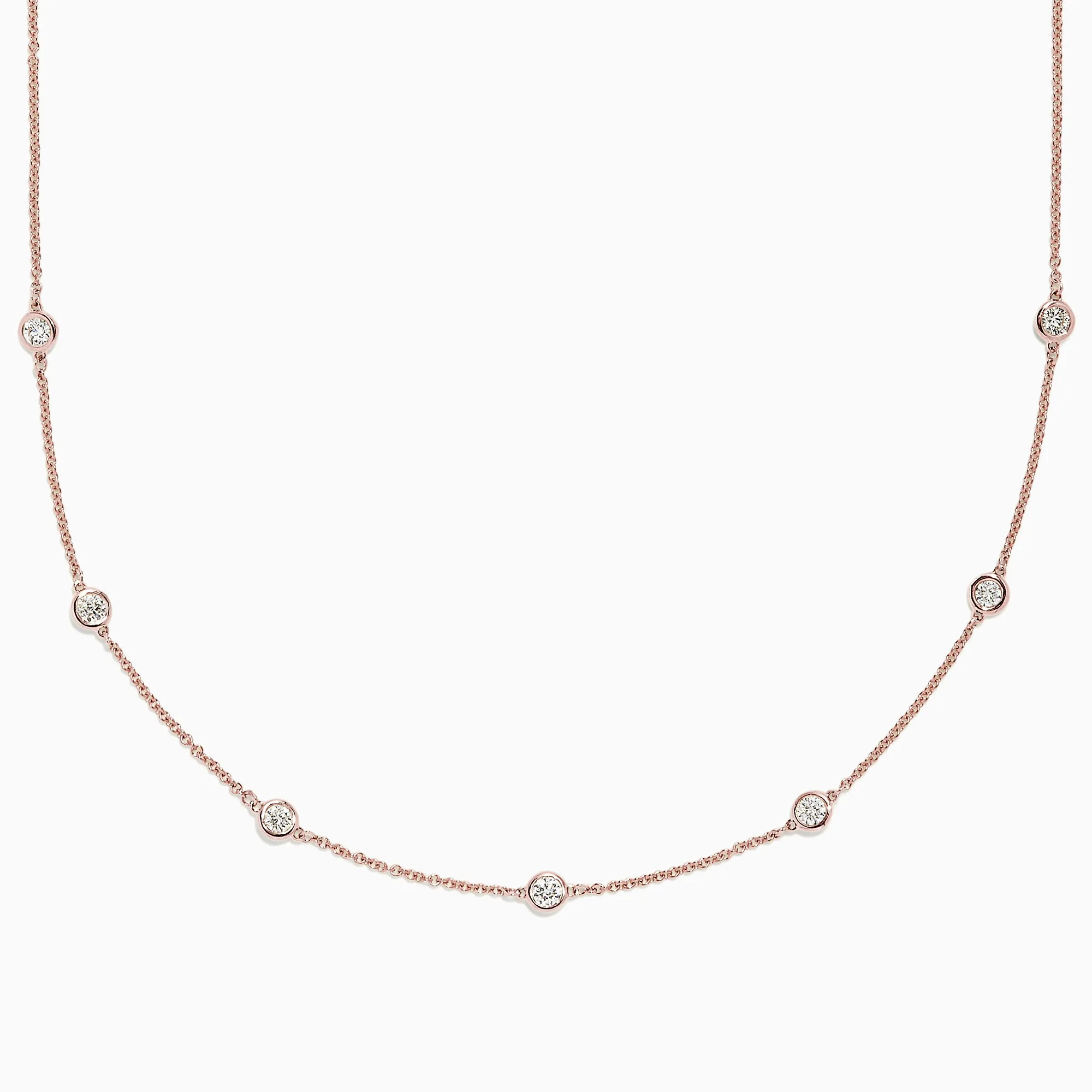 Pave Rose 14K Rose Gold Diamond Station Necklace, 0.69 TCW sold by Effy