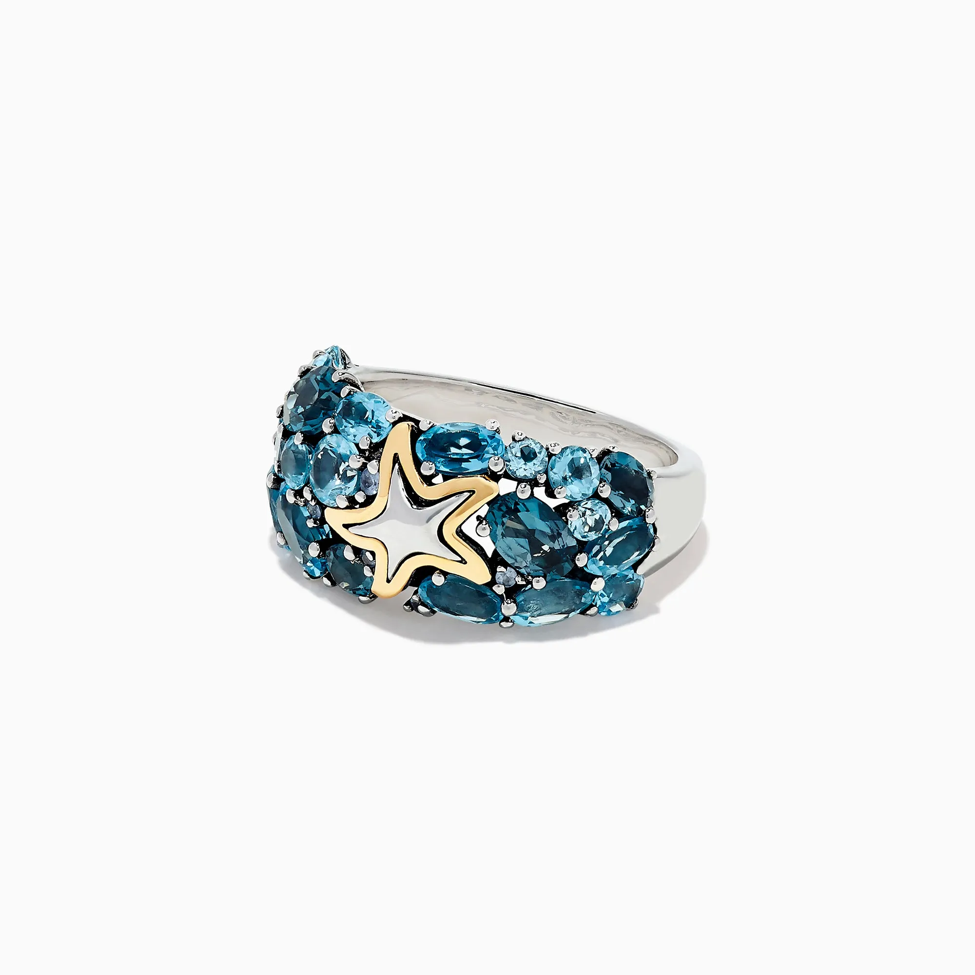 Seaside Silver and 18K Gold Blue Topaz Starfish Ring, 6.70 TCW sold by Effy product image thumbnail 2