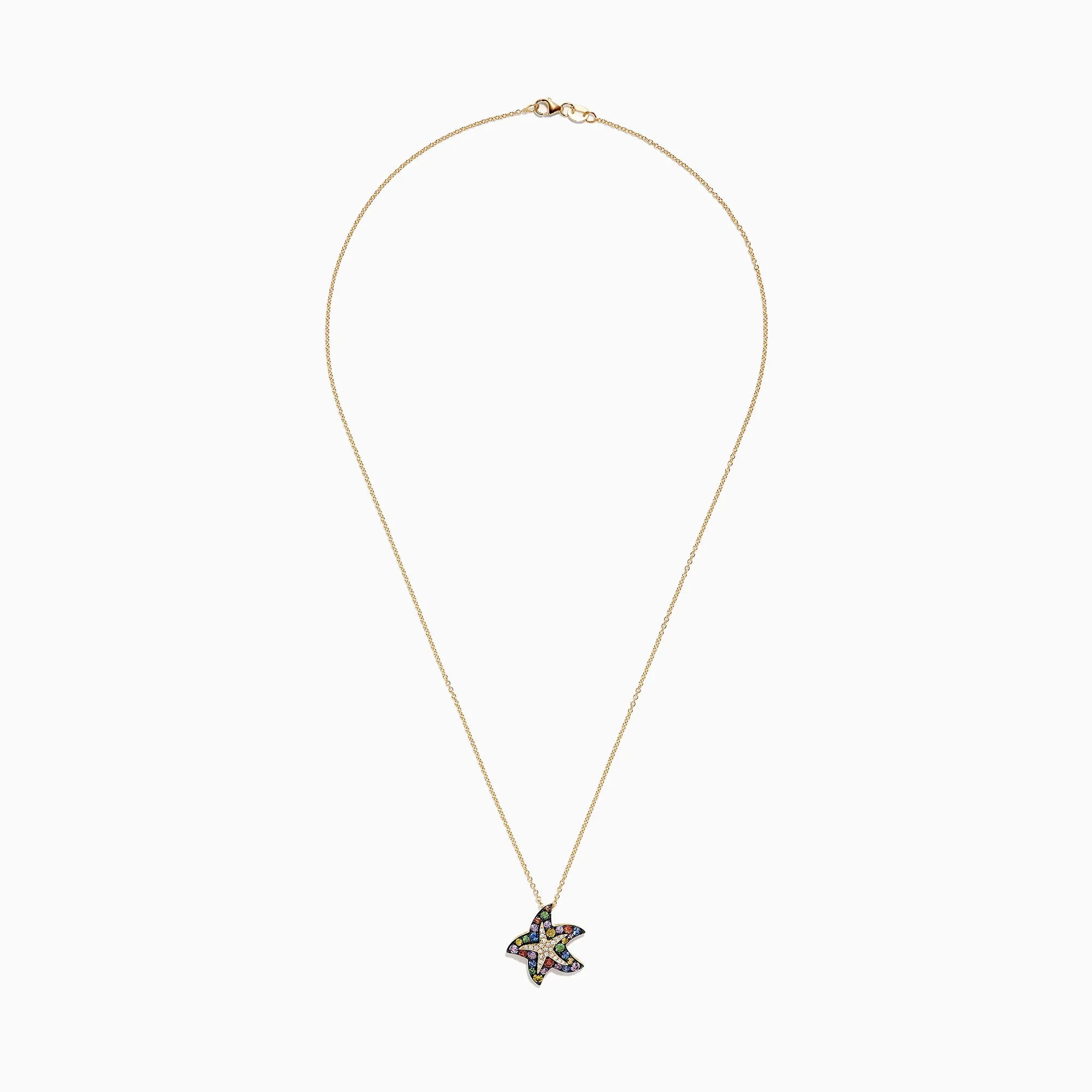 Watercolors 14K Gold Sapphire & Diamond Starfish Pendant, 1.19 TCW sold by Effy product image thumbnail 2
