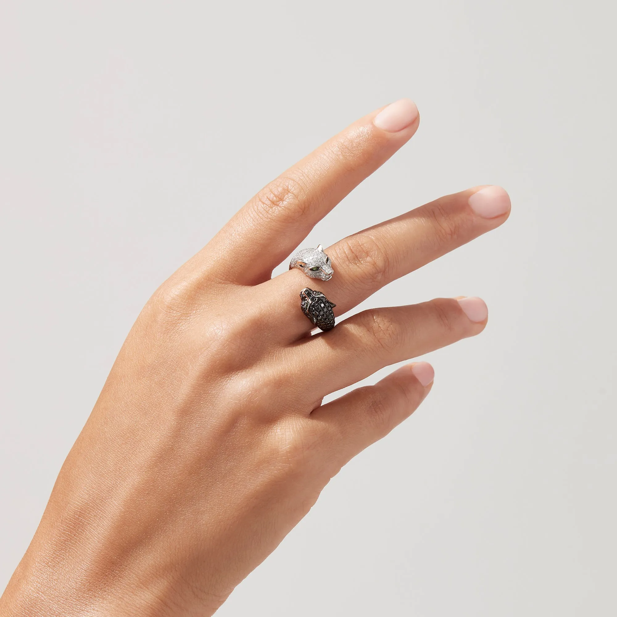 Signature 14K Gold Black & White Diamond Double Panther Ring, 1.49 TCW sold by Effy product image thumbnail 2