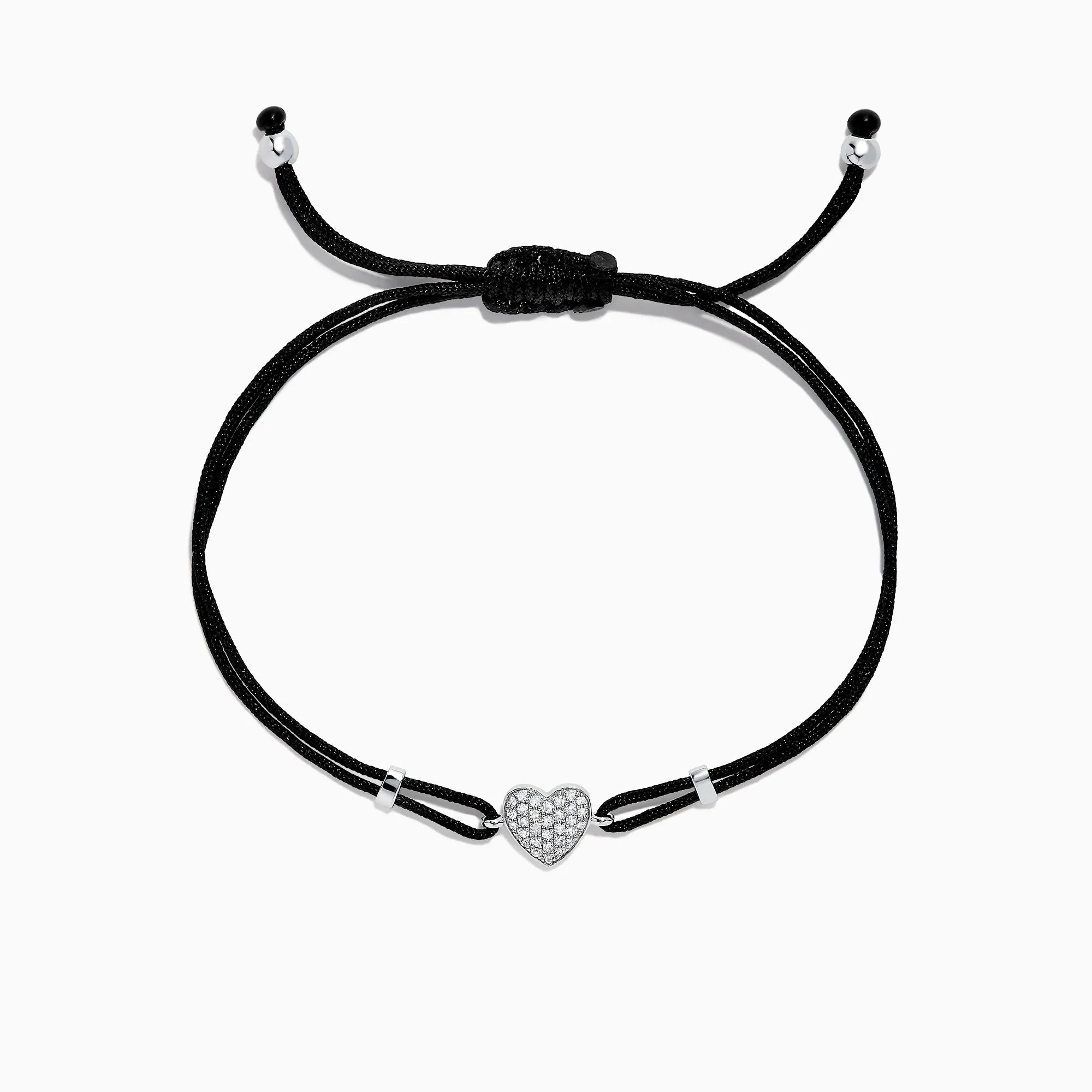 Novelty 14K White Gold Diamond Heart String Bracelet, 0.13 TCW sold by Effy