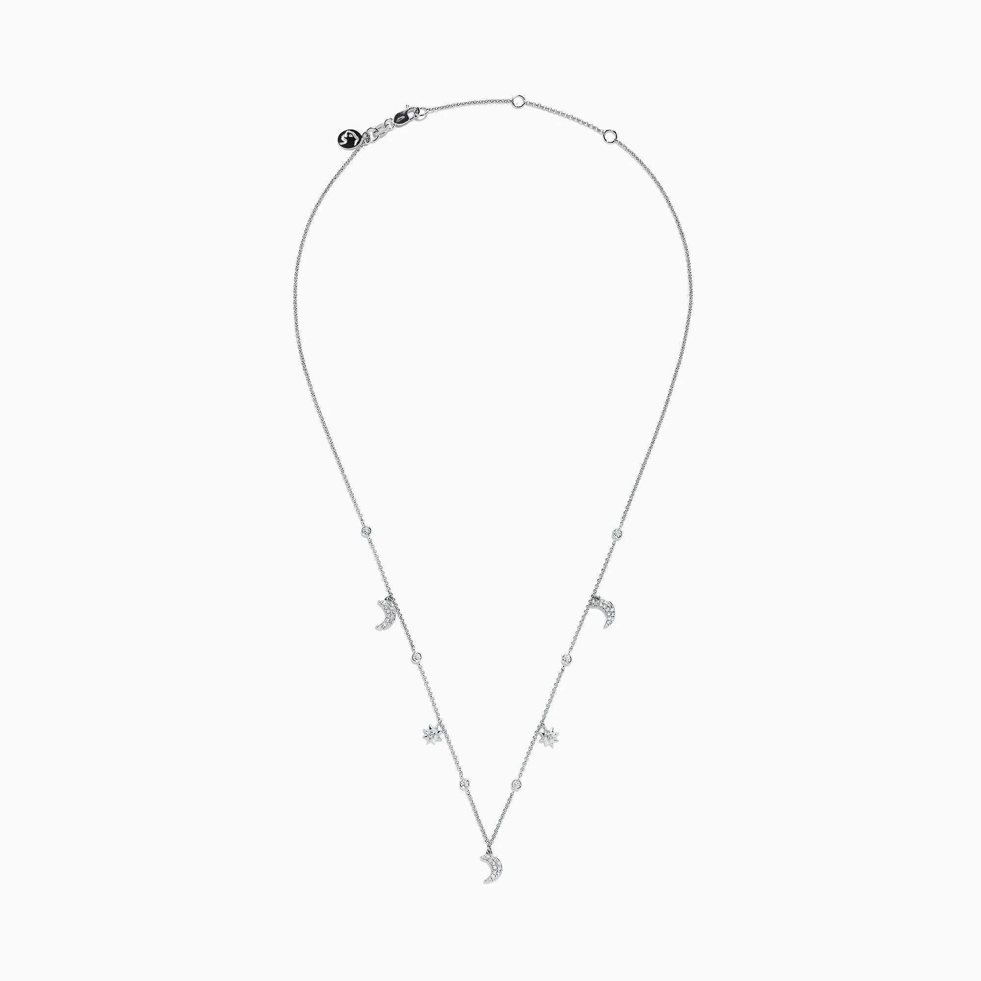 Novelty 14K White Gold Diamond Moon and Stars Necklace, 0.38 TCW sold by Effy product image thumbnail 3